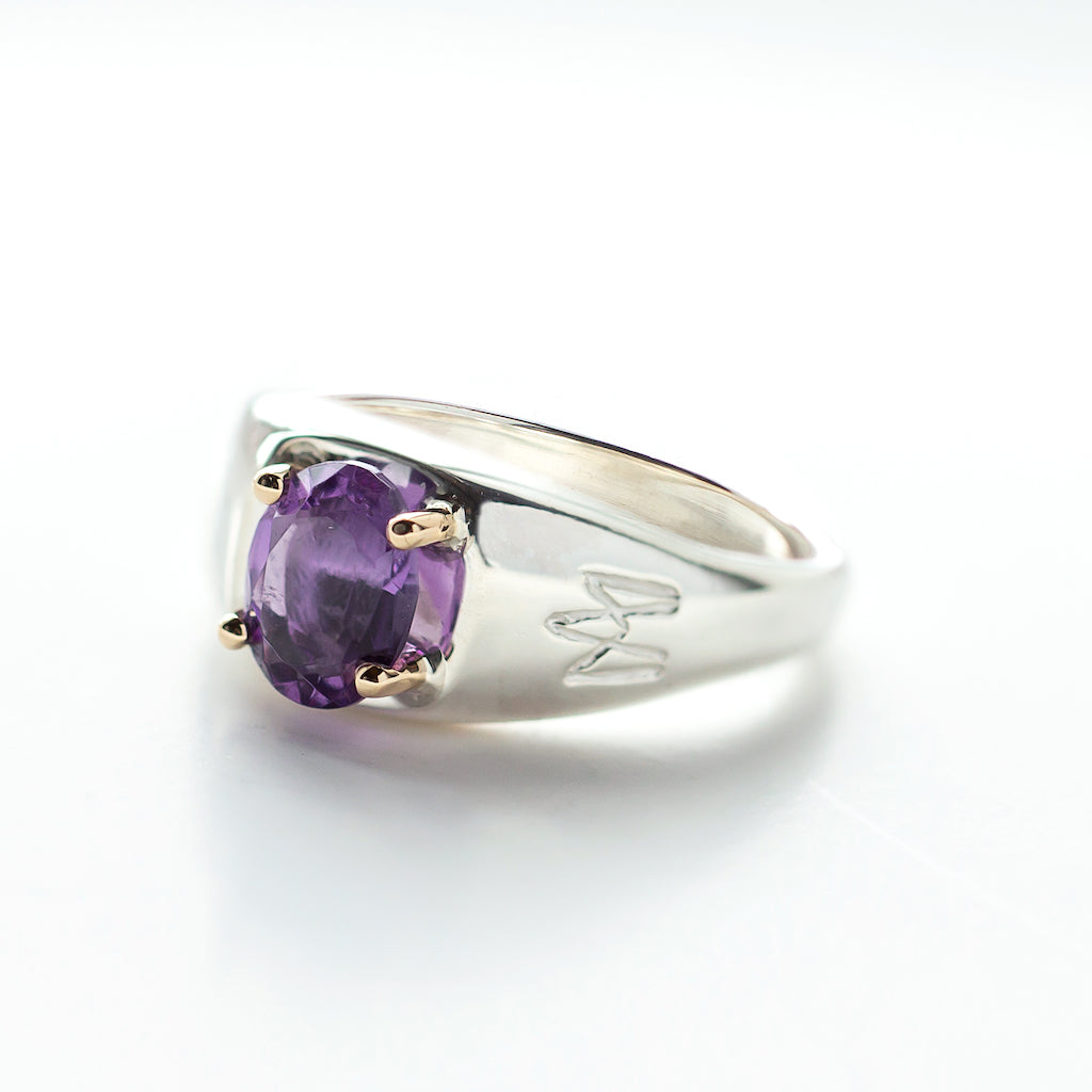 Billie ring in silver with synthetic Amethyst