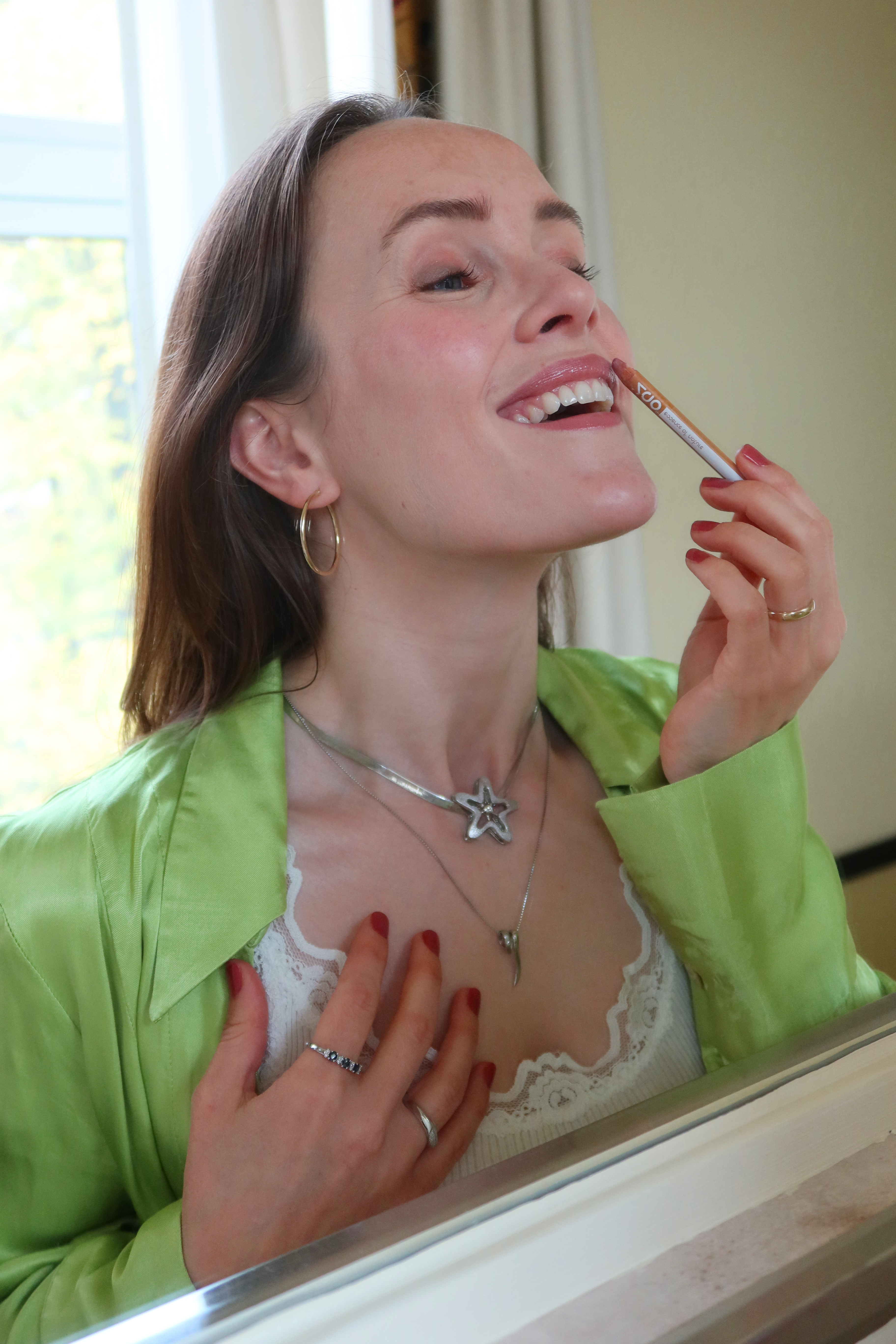 Vintage halskjede hvitt gull 40cm