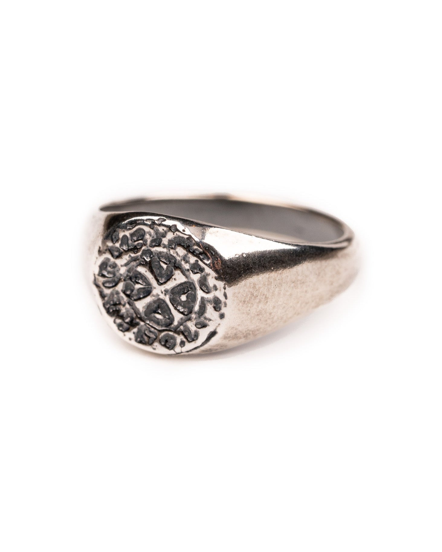 Quarterpenny signet ring oxidized silver
