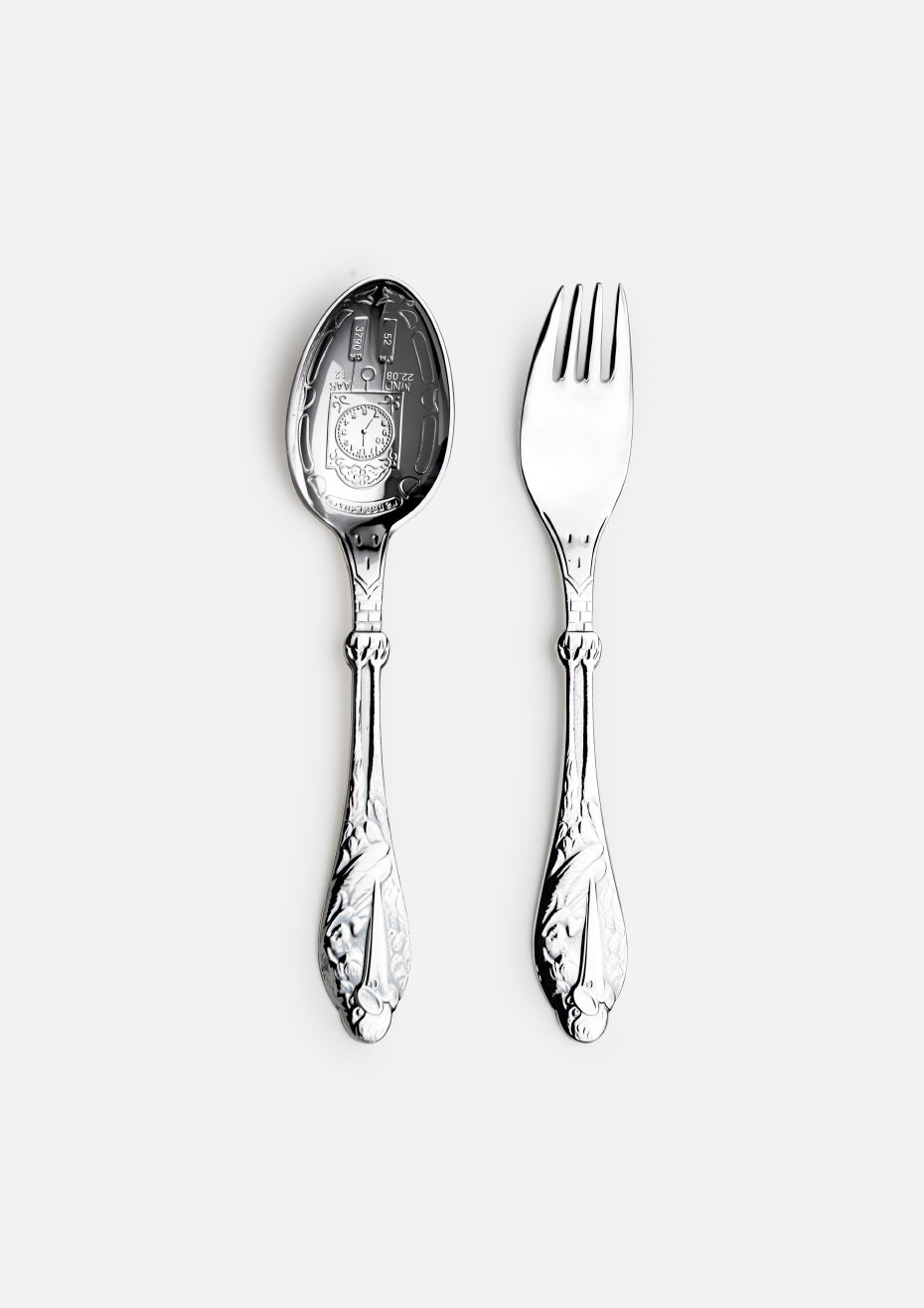 Stork spoon and fork set