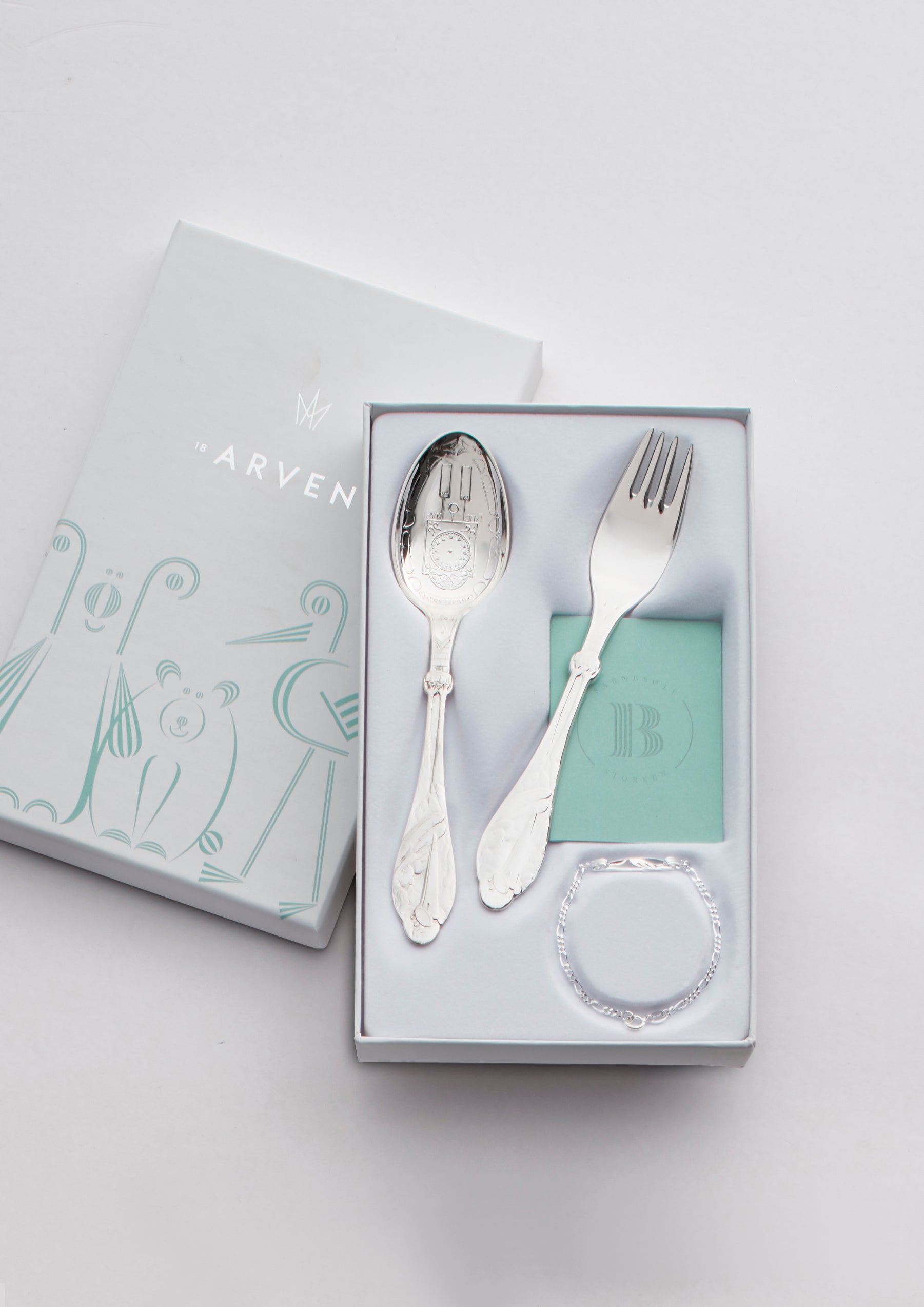 Stork spoon and fork set