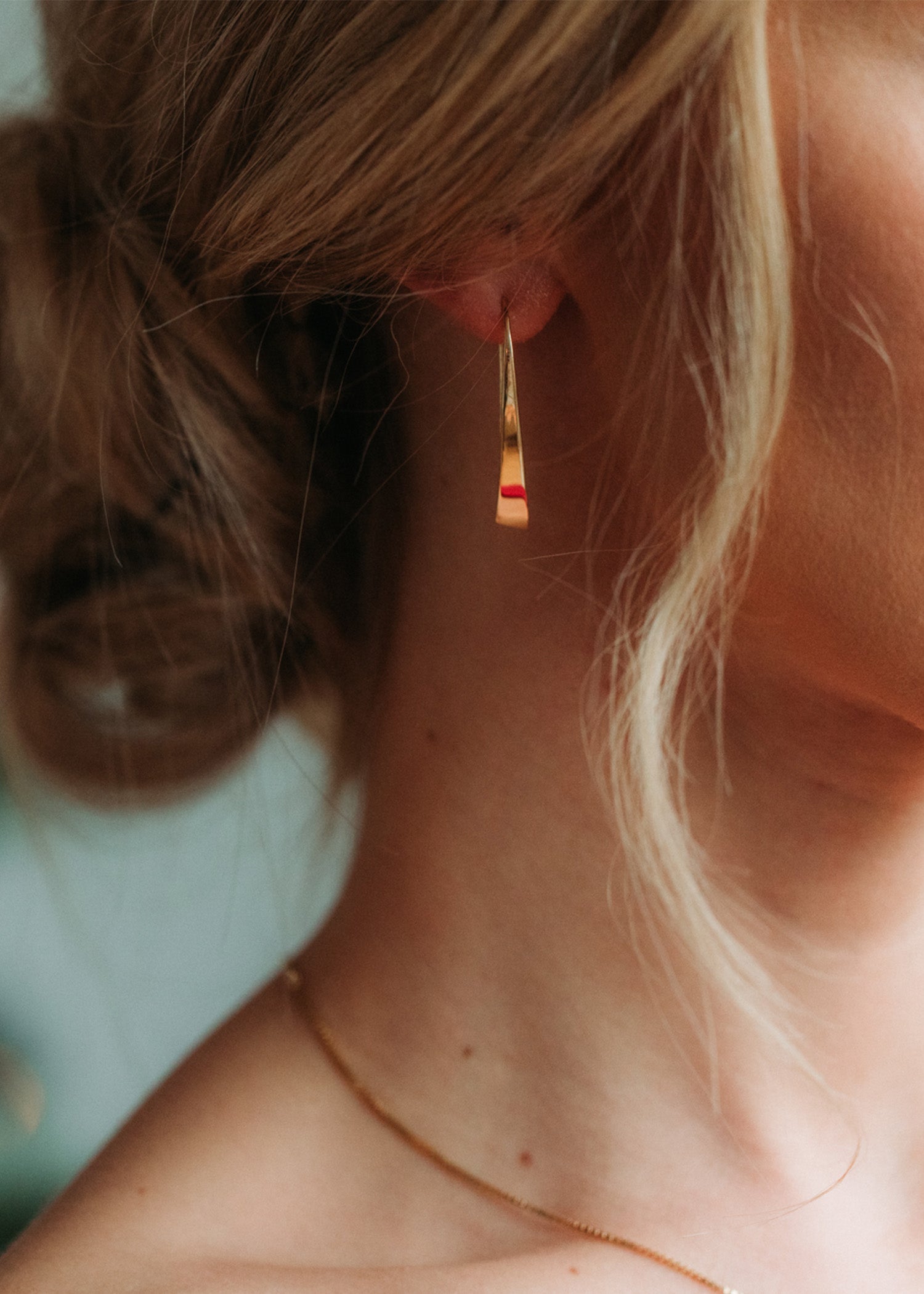 Earrings 37 mm Gold Shiny Pulpit Rock