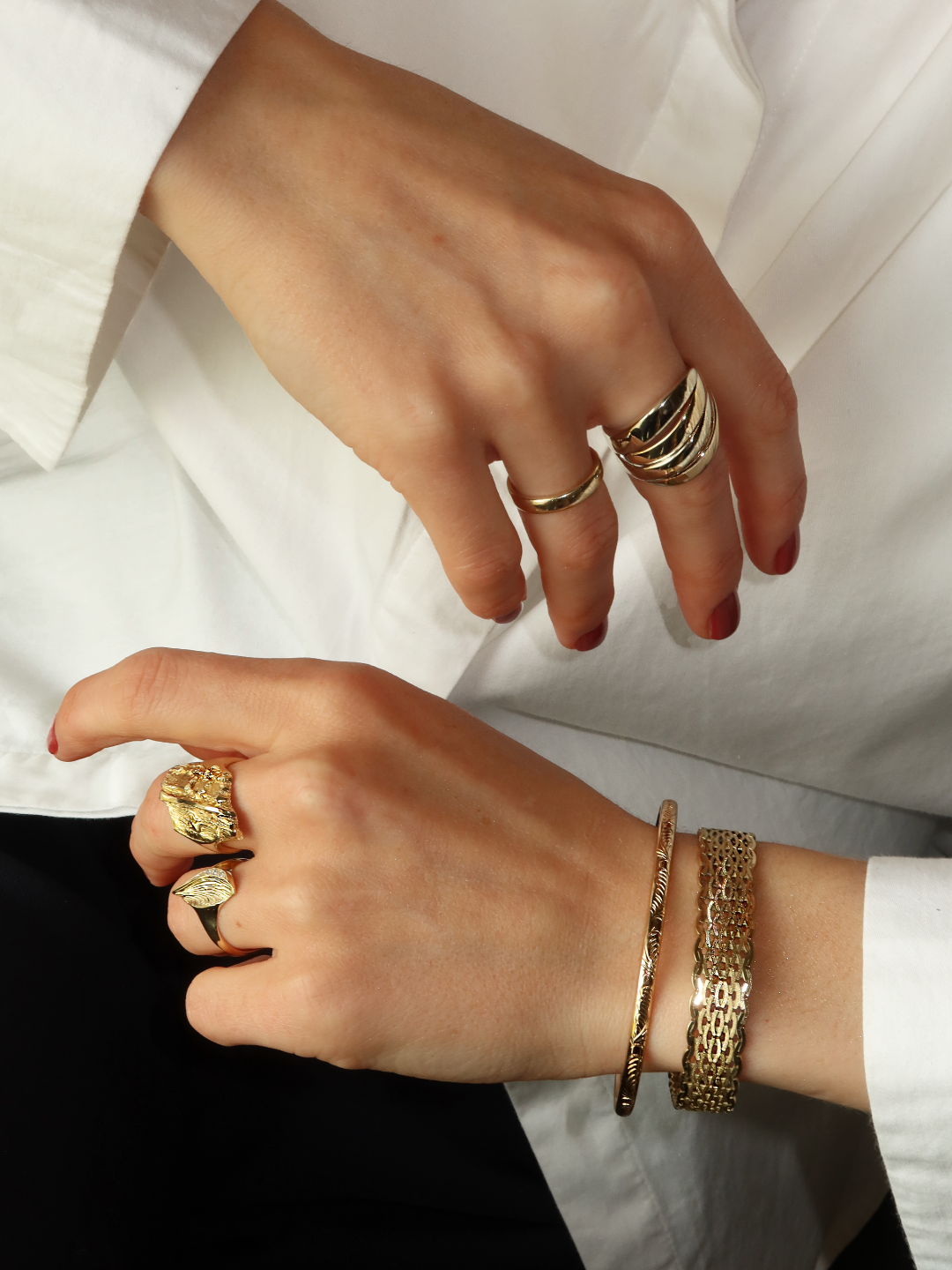 Vintage gull armbånd 19cm