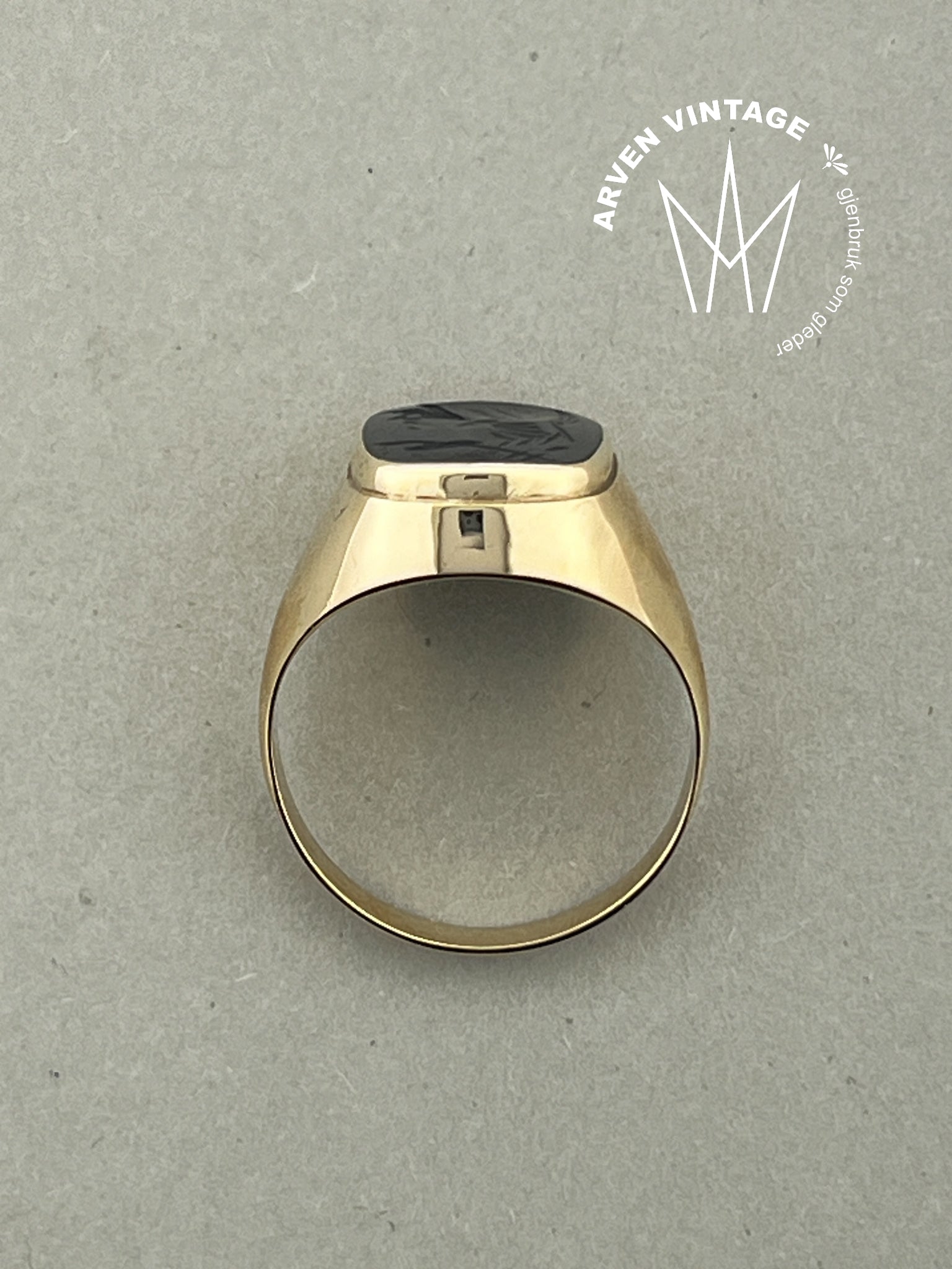Vintage ring gult gull str 62