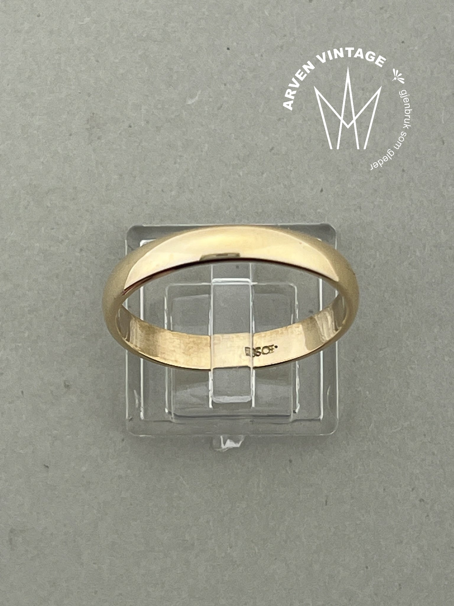 Vintage glatt ring gult gull str69