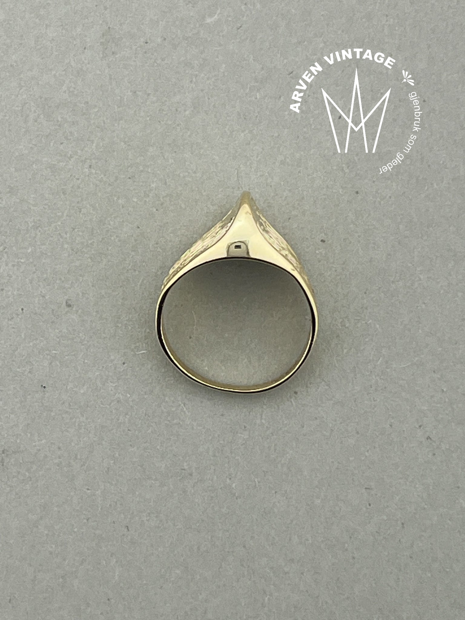 Vintage ring gult gull str44,5