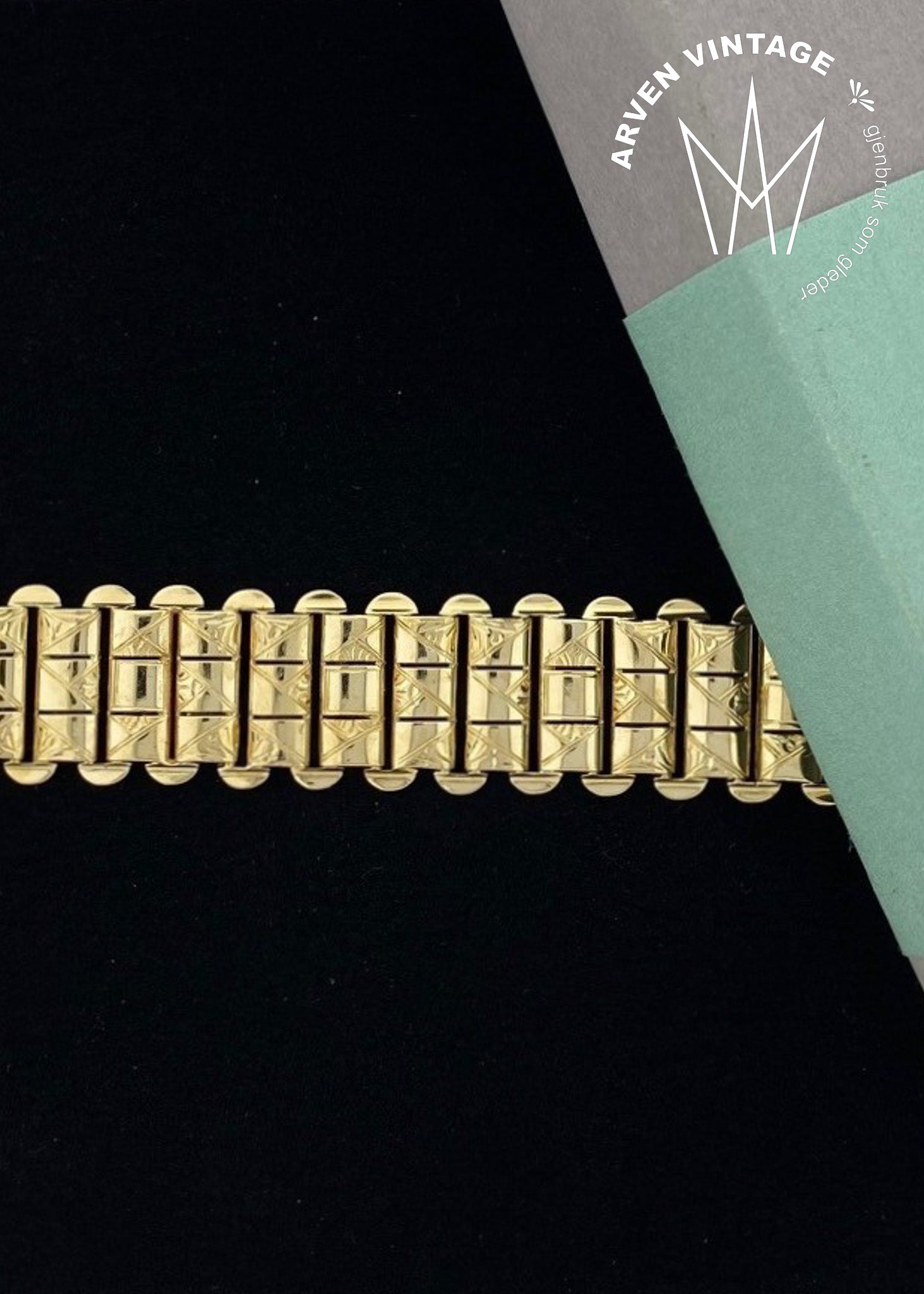 Vintage armbånd i gult gull
