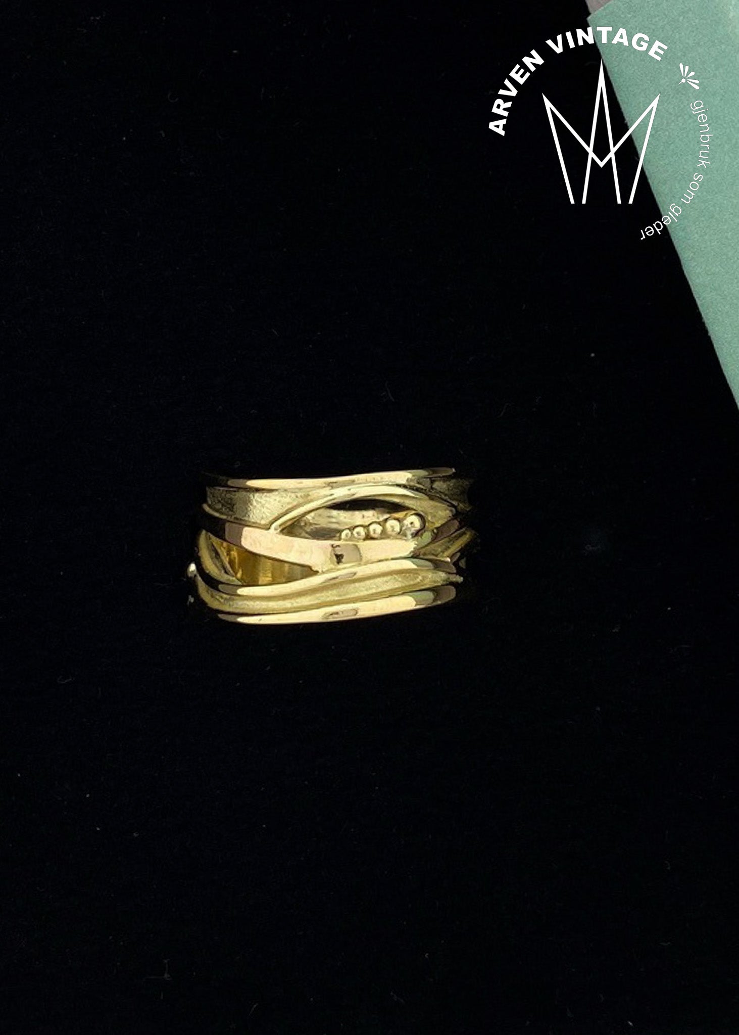 Vintage ring i gult gull