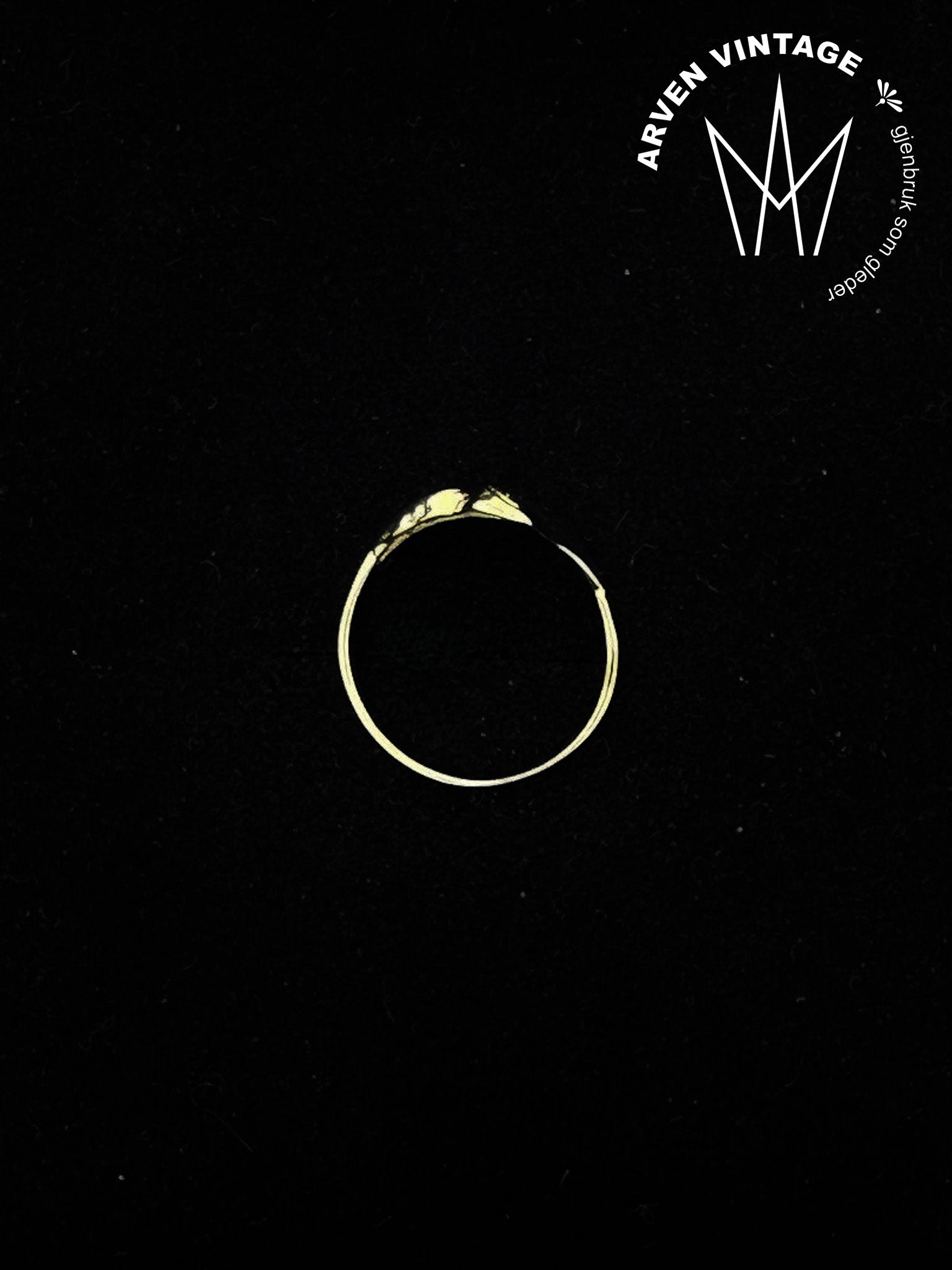 Vintage ring gult gull str. 57