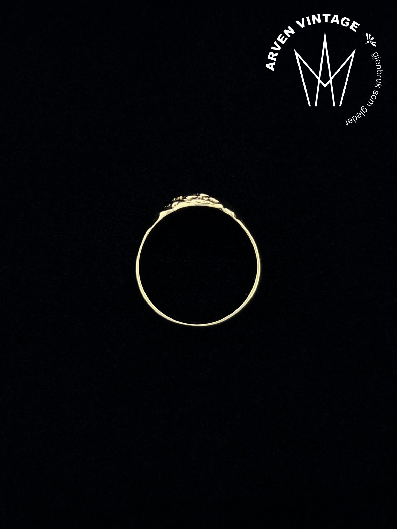 Vintage ring gult gull str 61