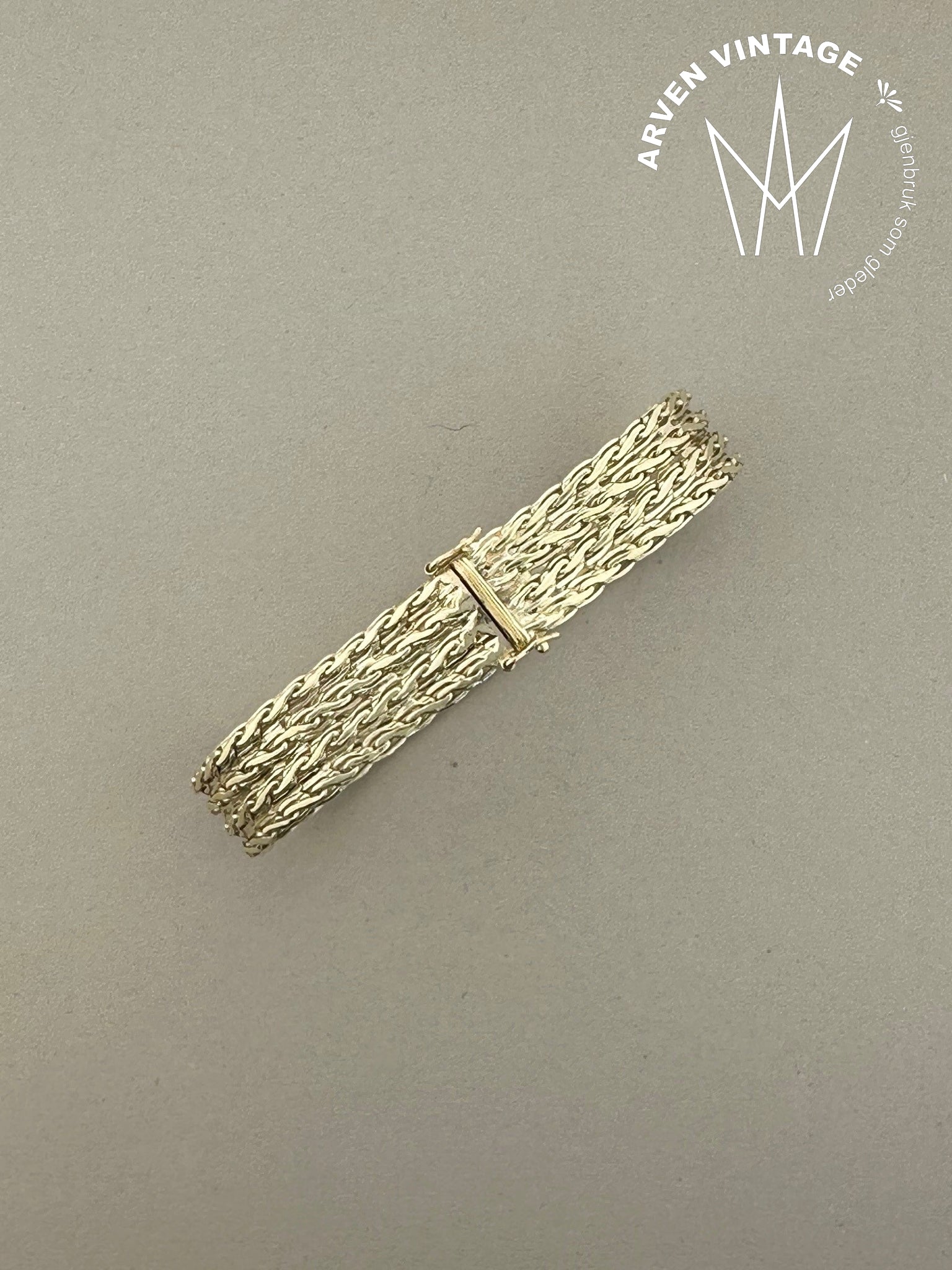 Vintage braided bracelet yellow gold 17.5cm