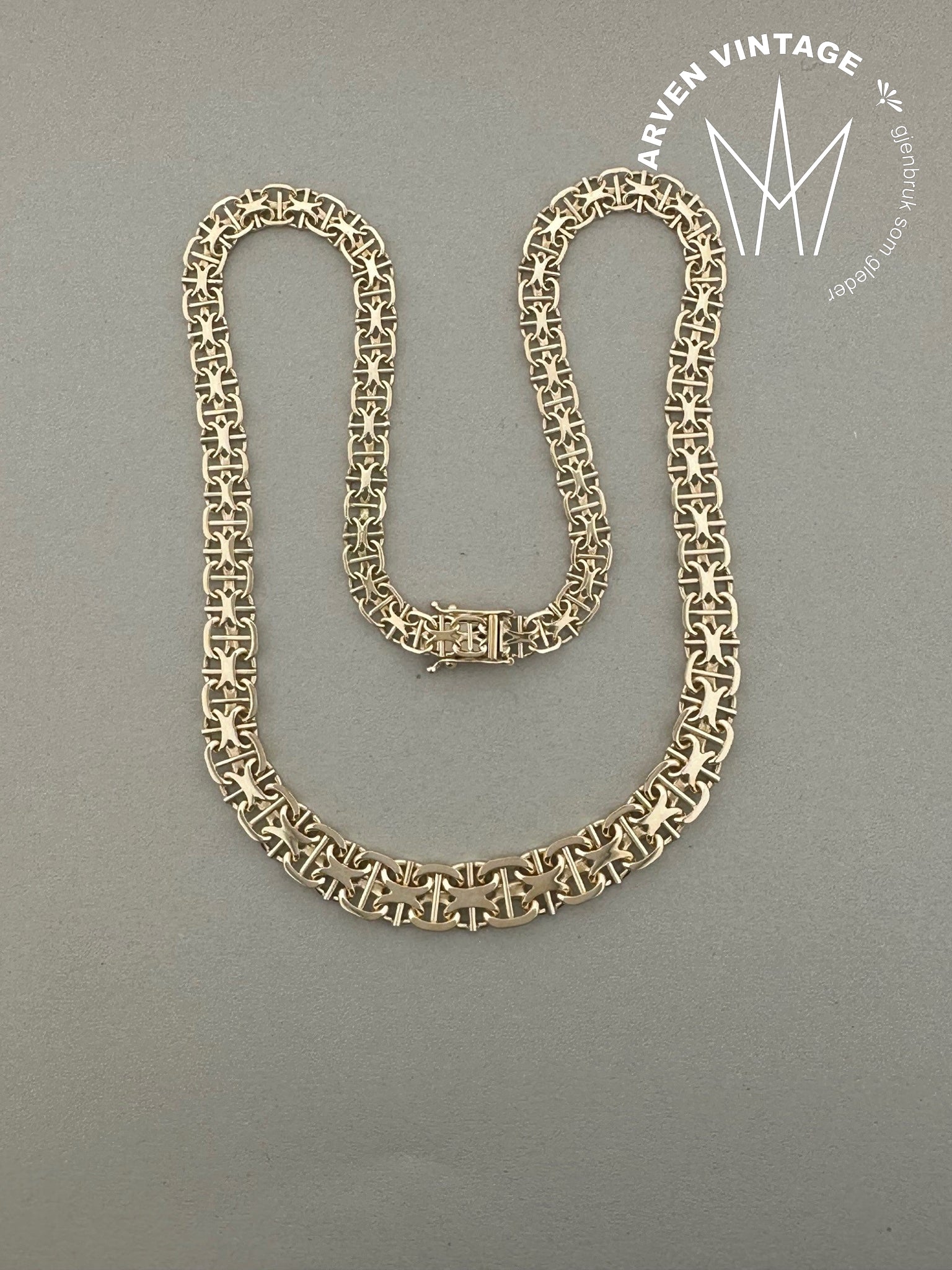 Vintage X with rod necklace yellow gold 43cm