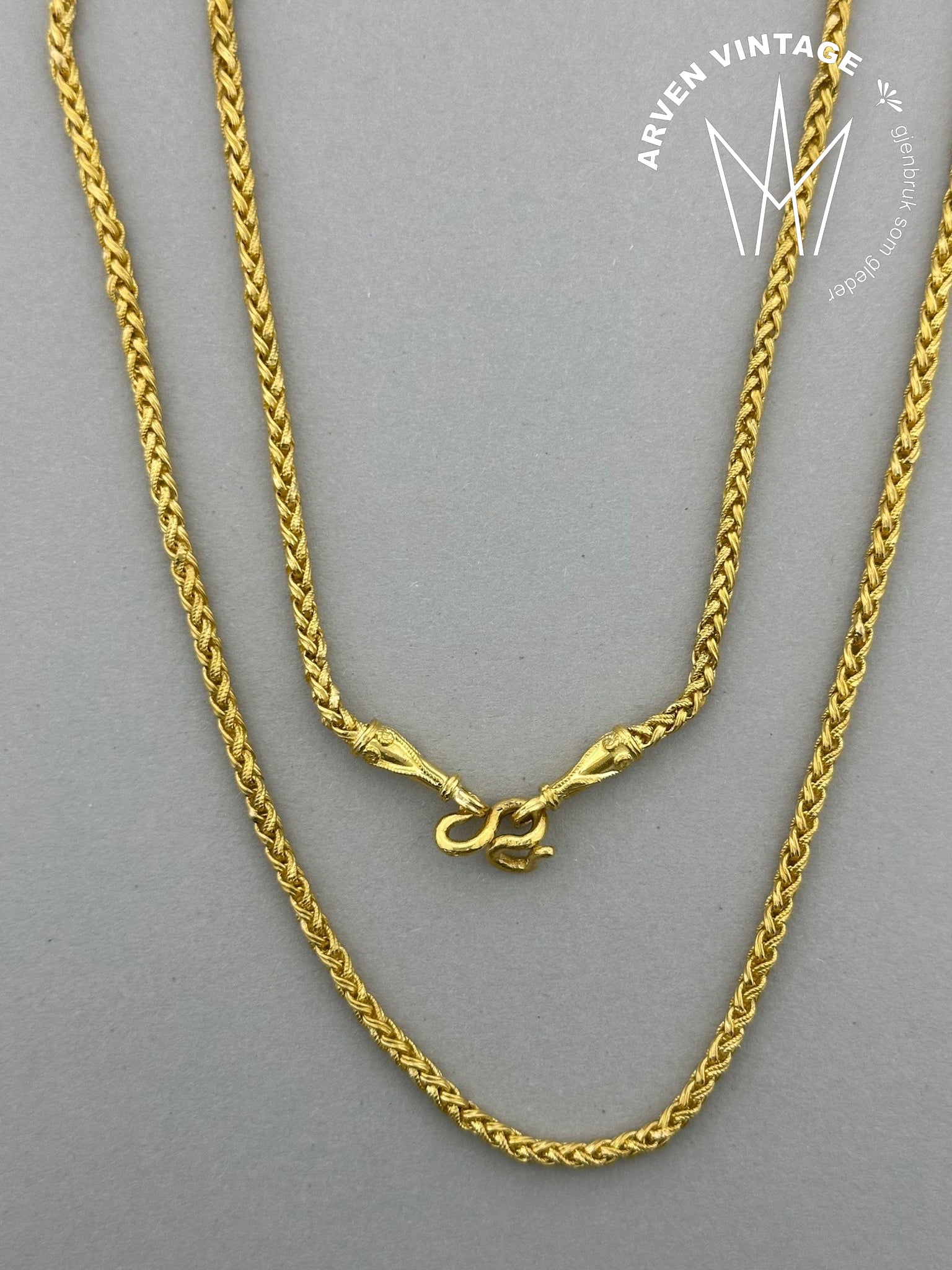 Vintage necklace 21K yellow gold 61cm