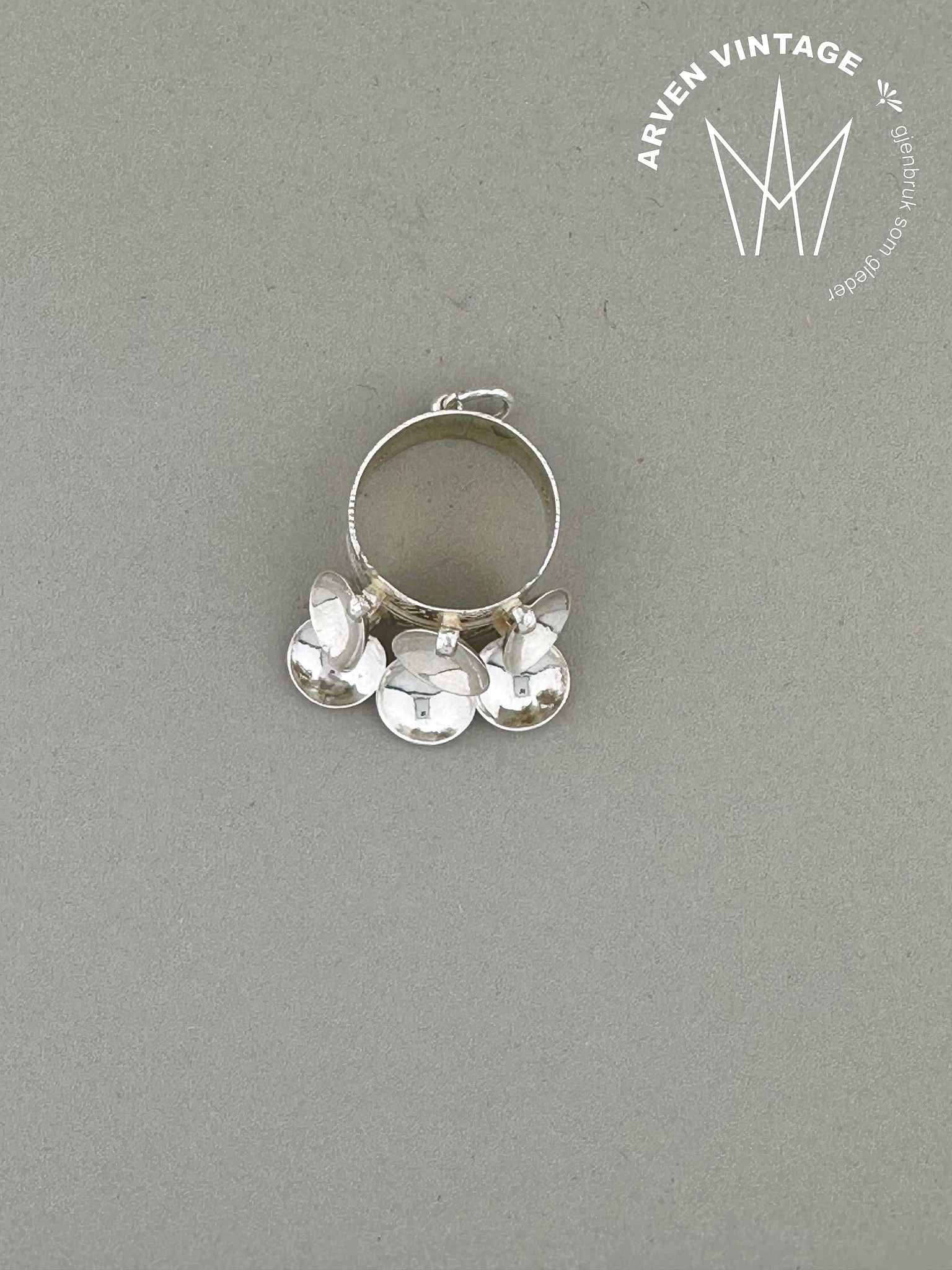 Vintage silver ring with leaves