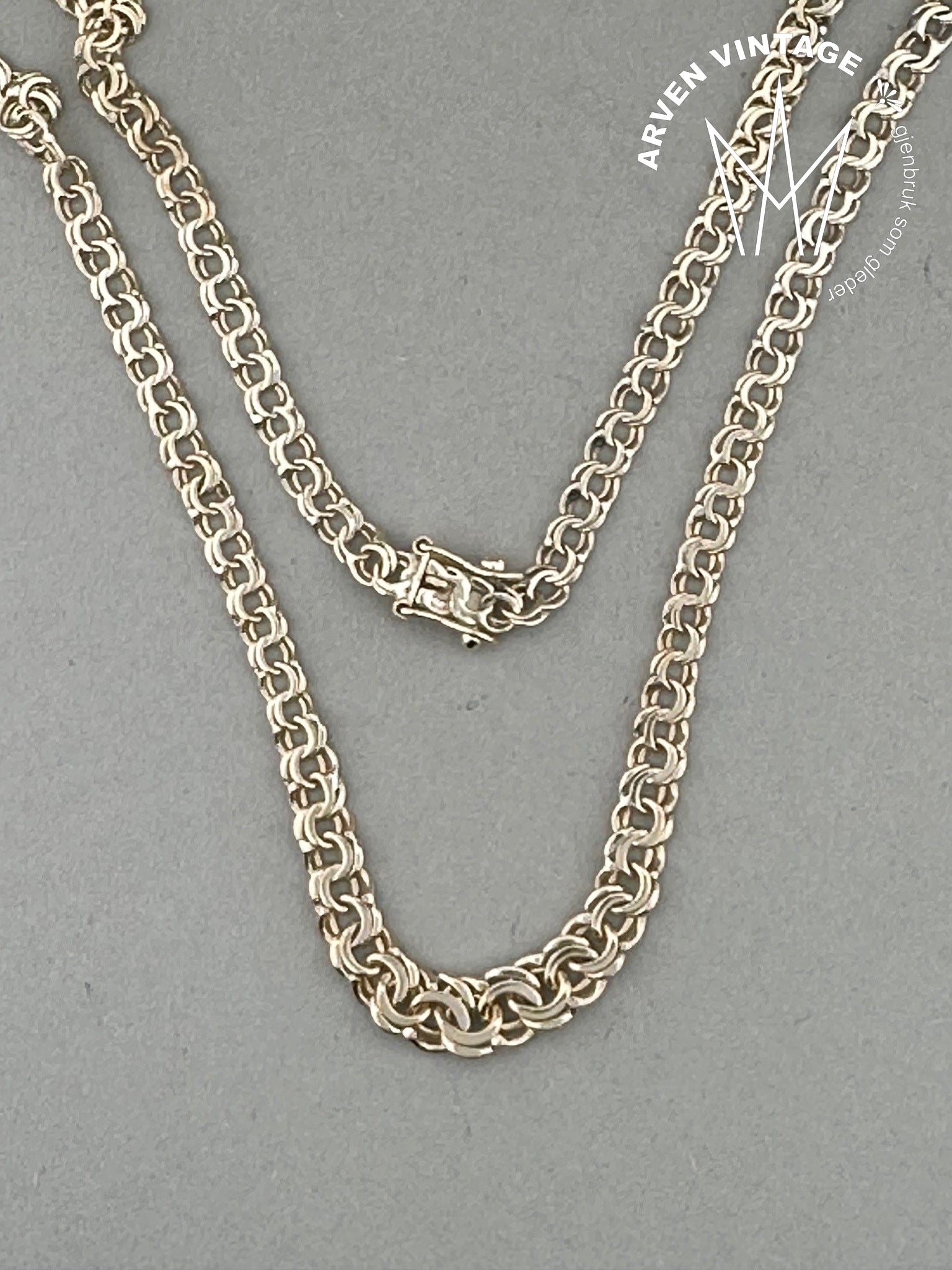 Vintage Bismarck necklace with gradient yellow gold 42cm