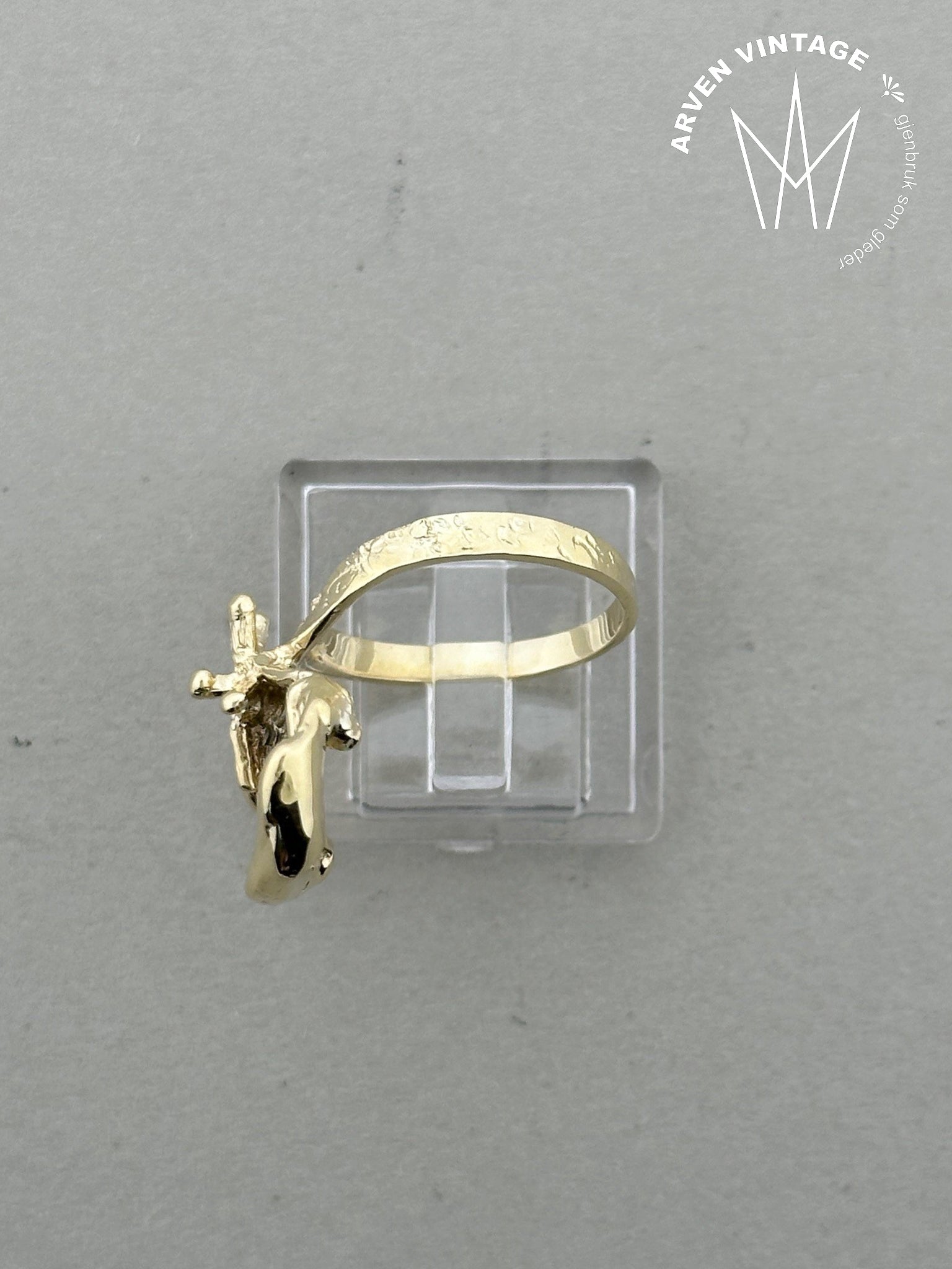 Vintage ring 18K gult gull str 51