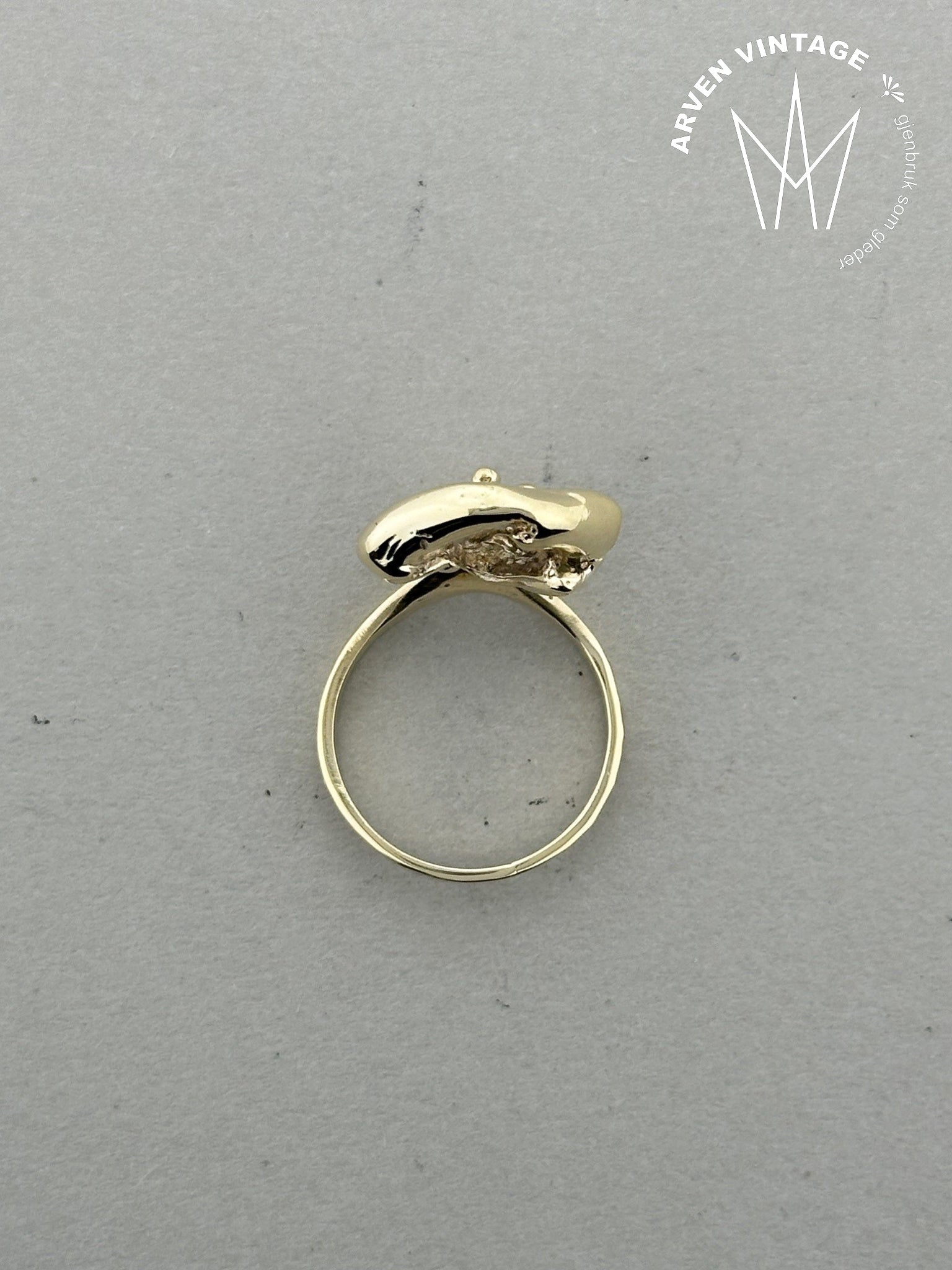 Vintage ring 18K gult gull str 51