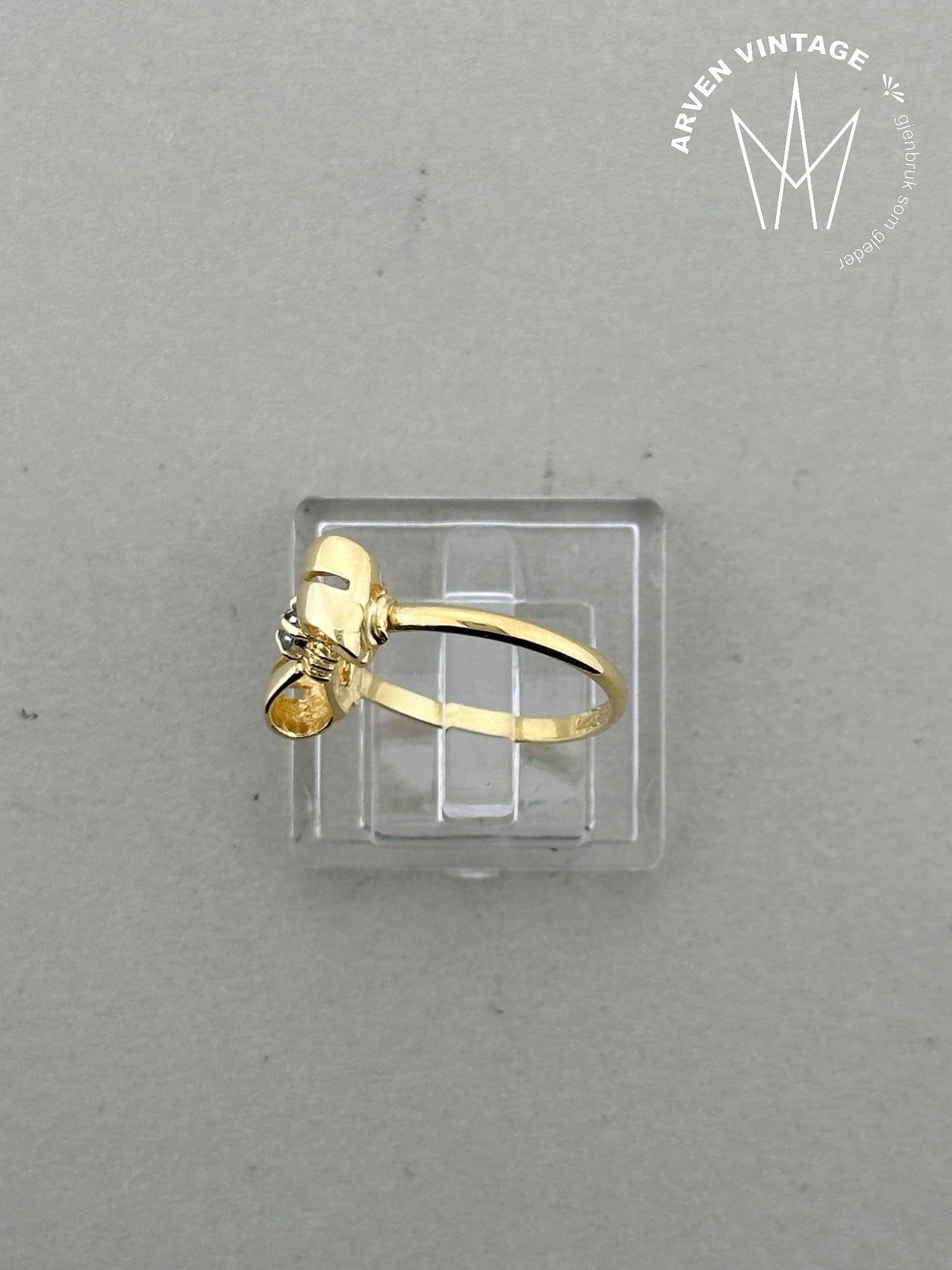 Vintage ring 18K gult gull str 47