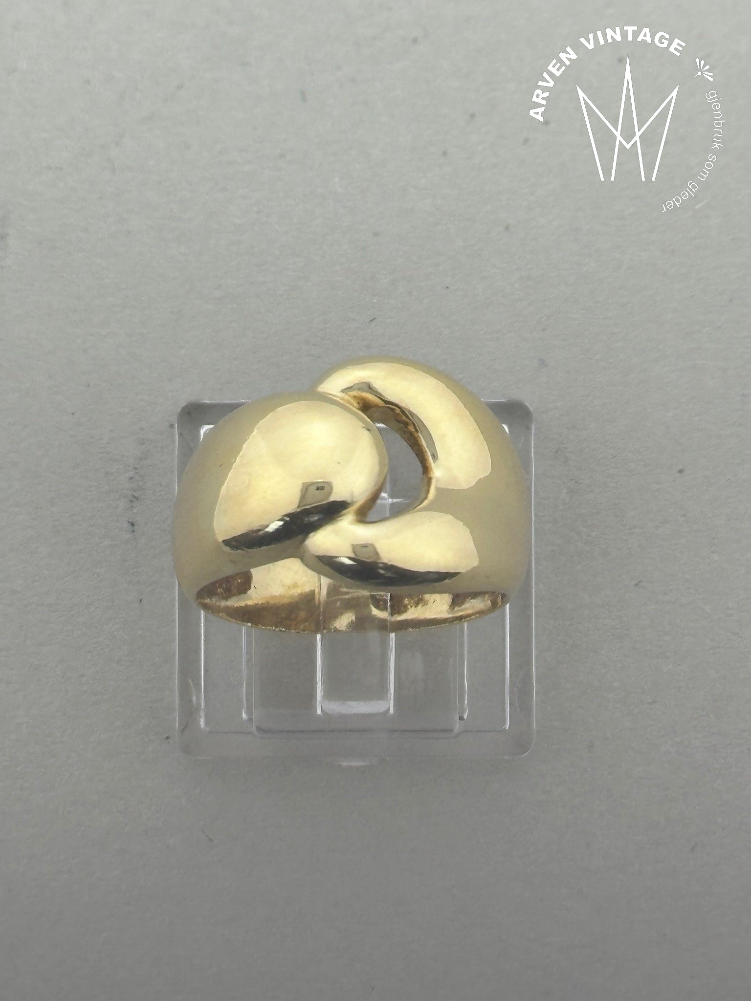 Vintage 18K gullring str 53
