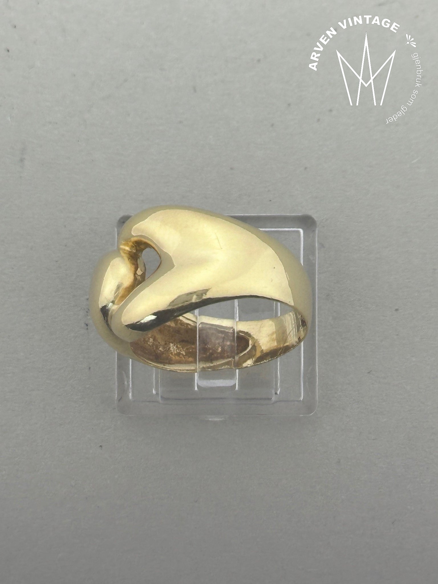 Vintage 18K gullring str 53