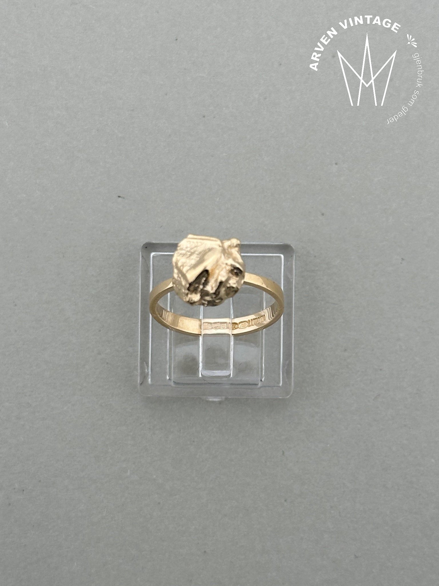 Vintage ring gult gull str 50