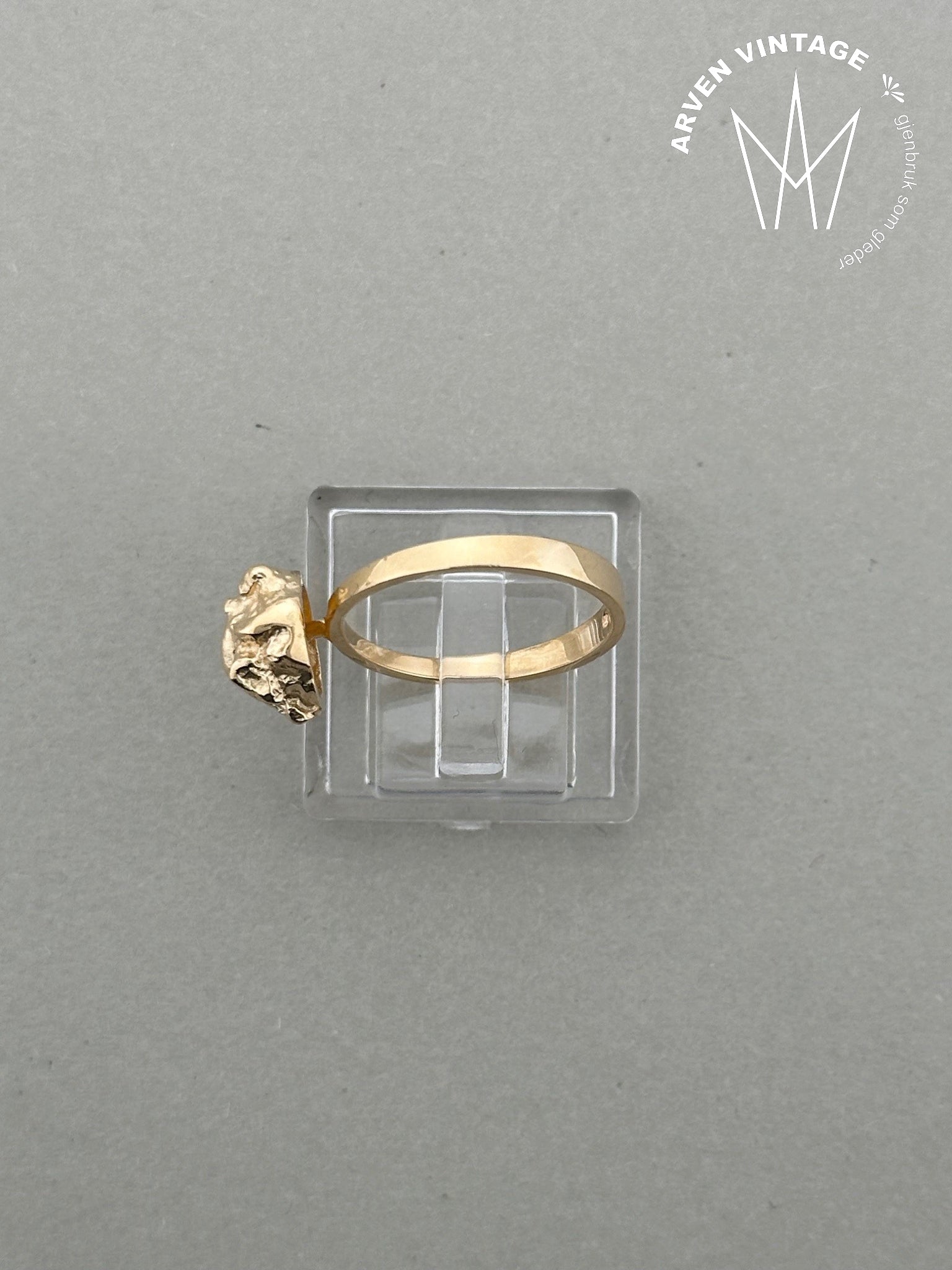 Vintage ring gult gull str 50
