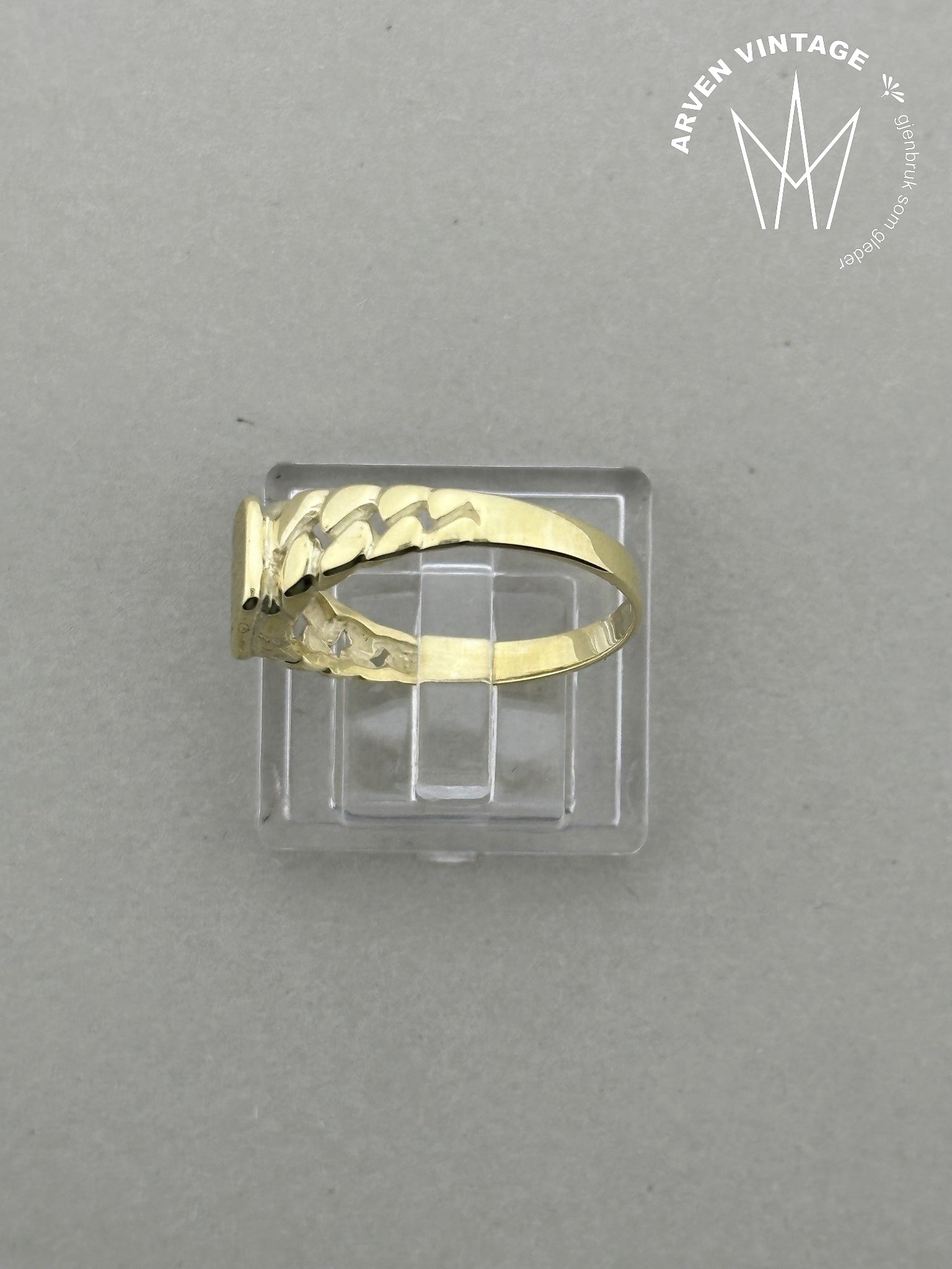Vintage ring gult gull str 54