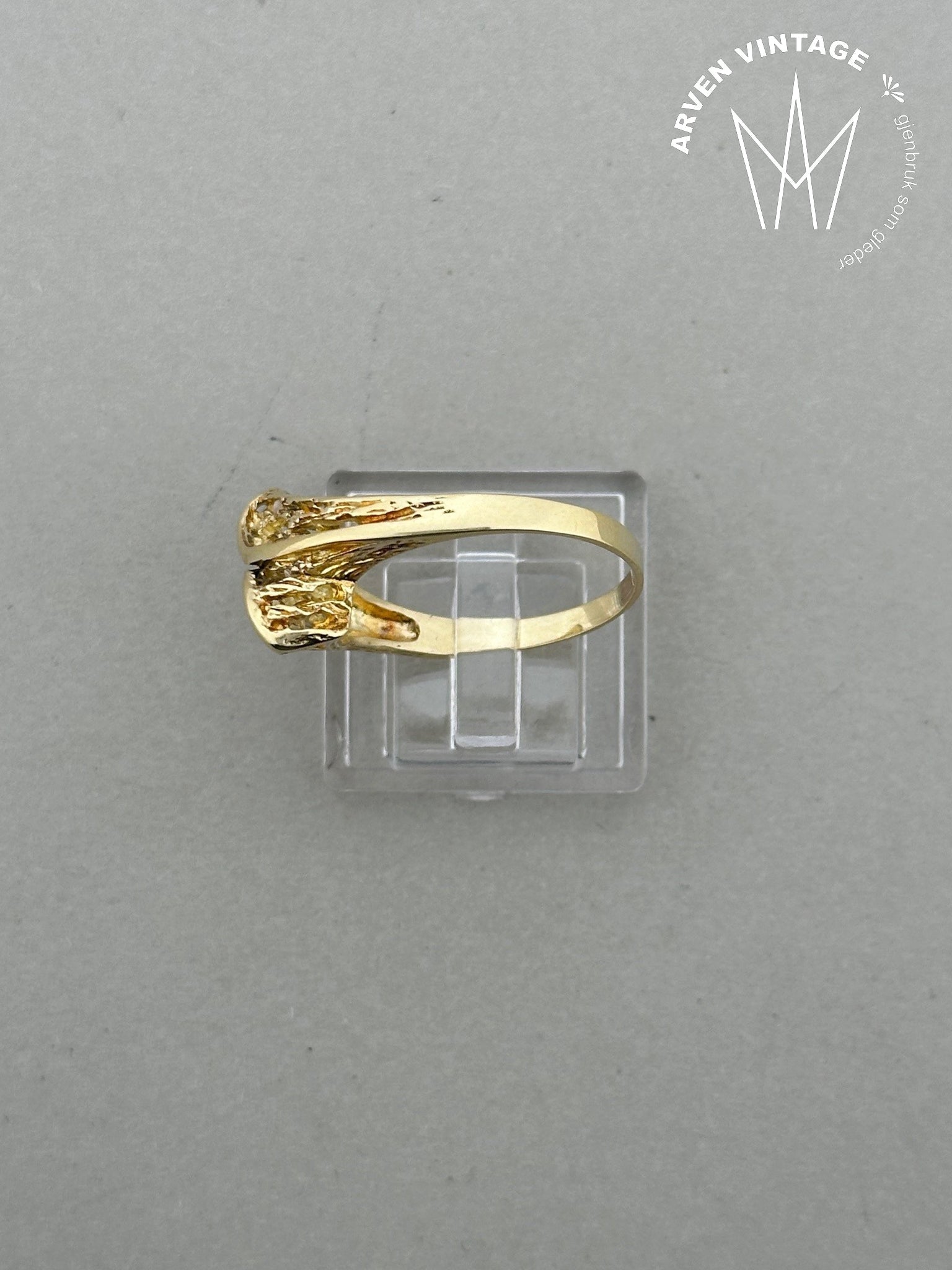 Vintage ring gult gull str 56