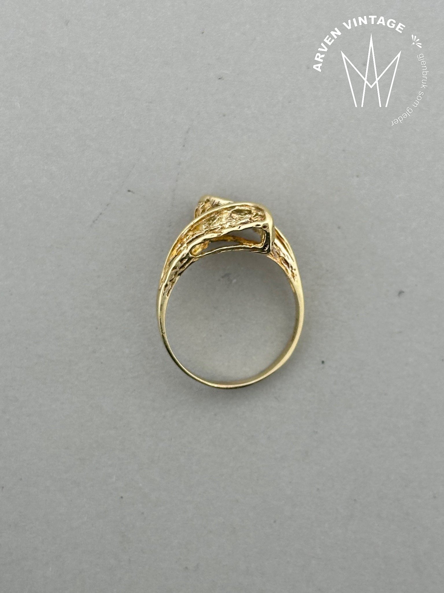 Vintage ring gult gull str 56