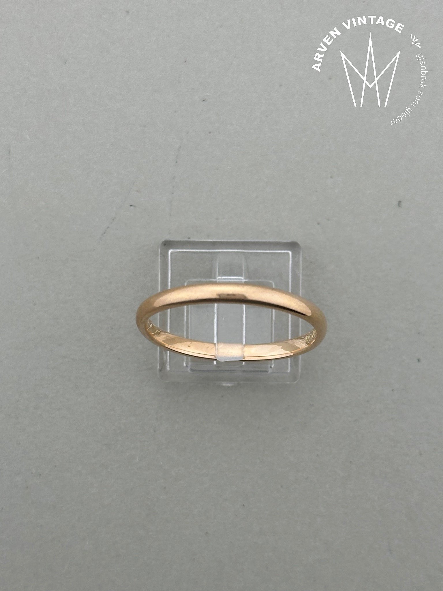Vintage glatt ring gult gull str72