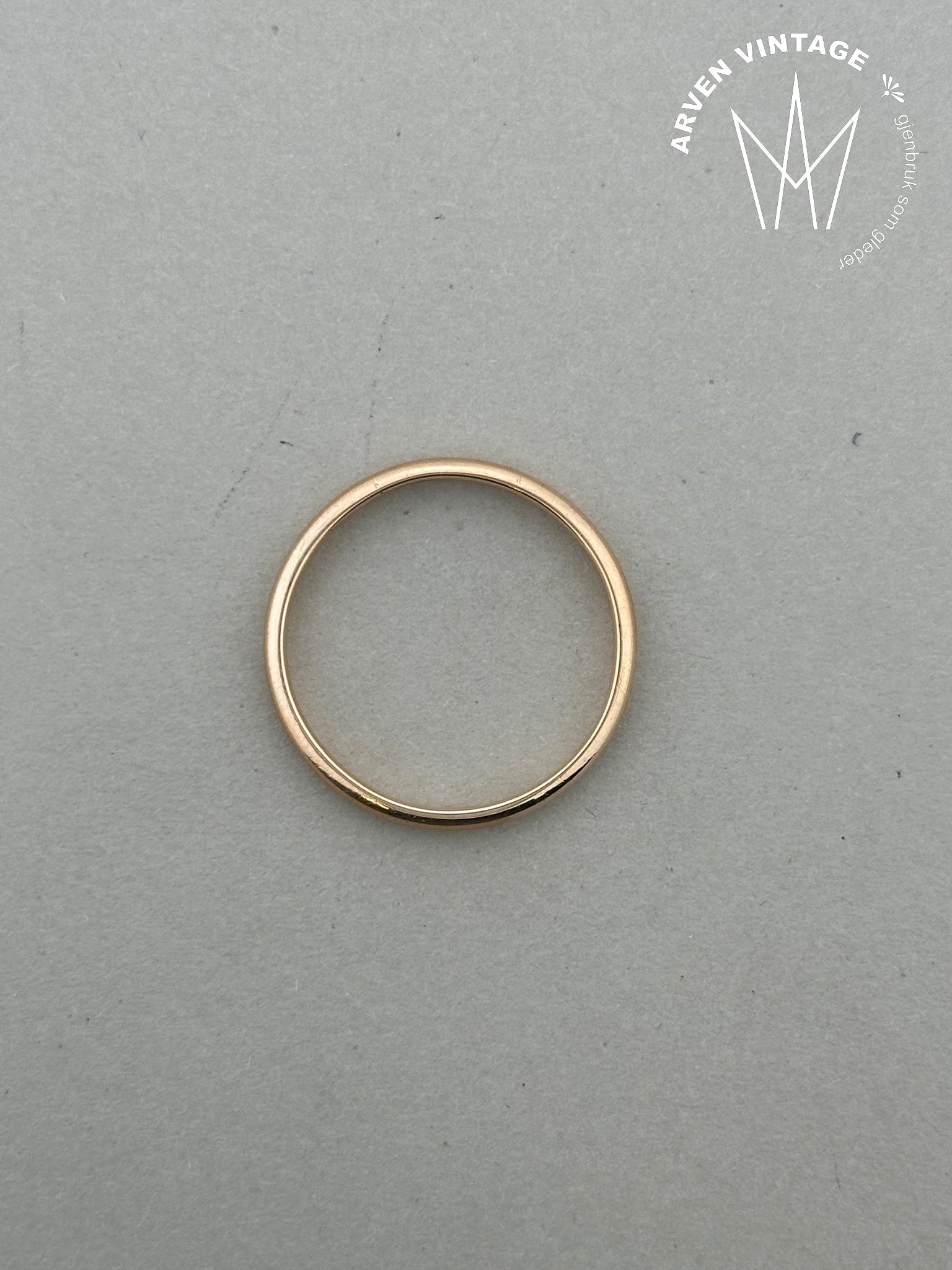 Vintage glatt ring gult gull str72