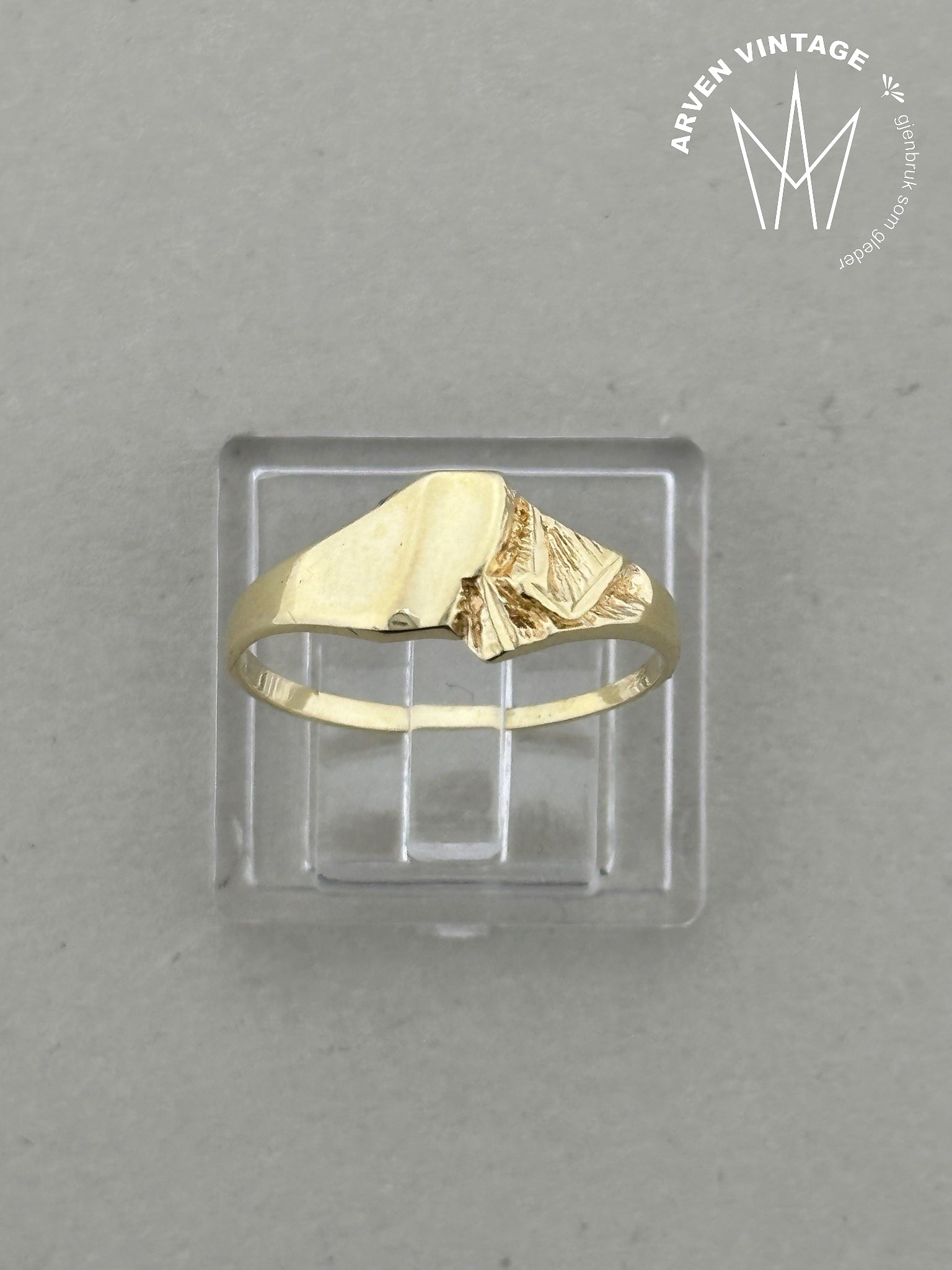 Vintage ring gult gull str 54