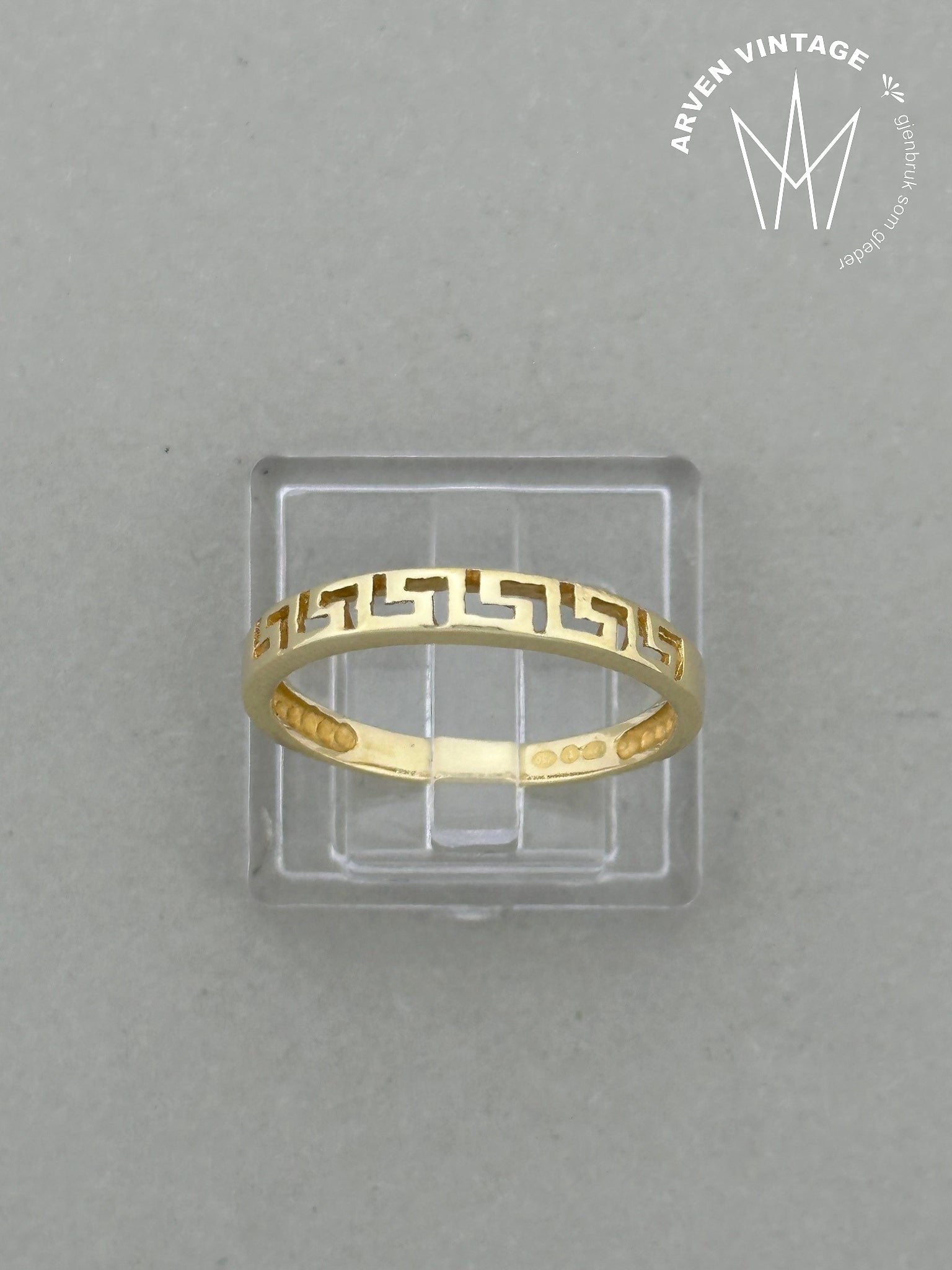 Vintage ring 18K gult gull str 55