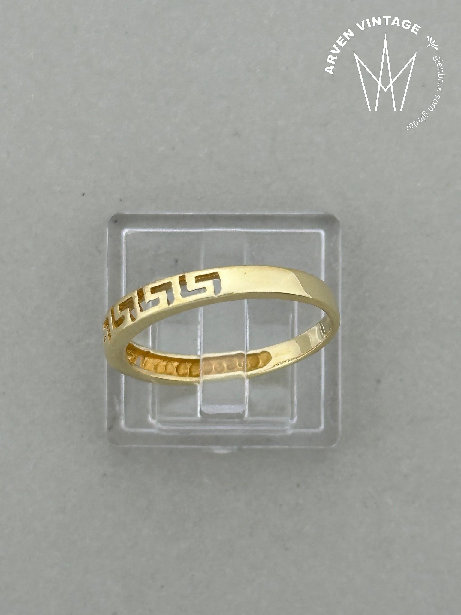 Vintage ring 18K gult gull str 55