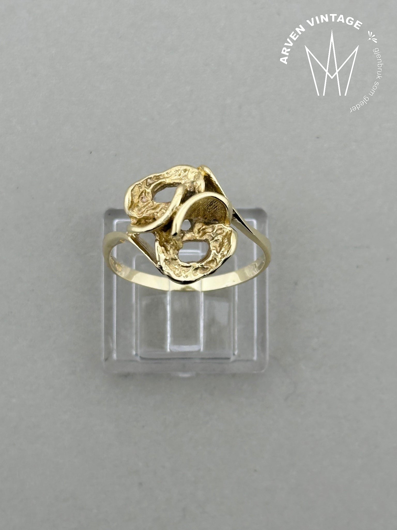 Vintage ring gult gull str 59