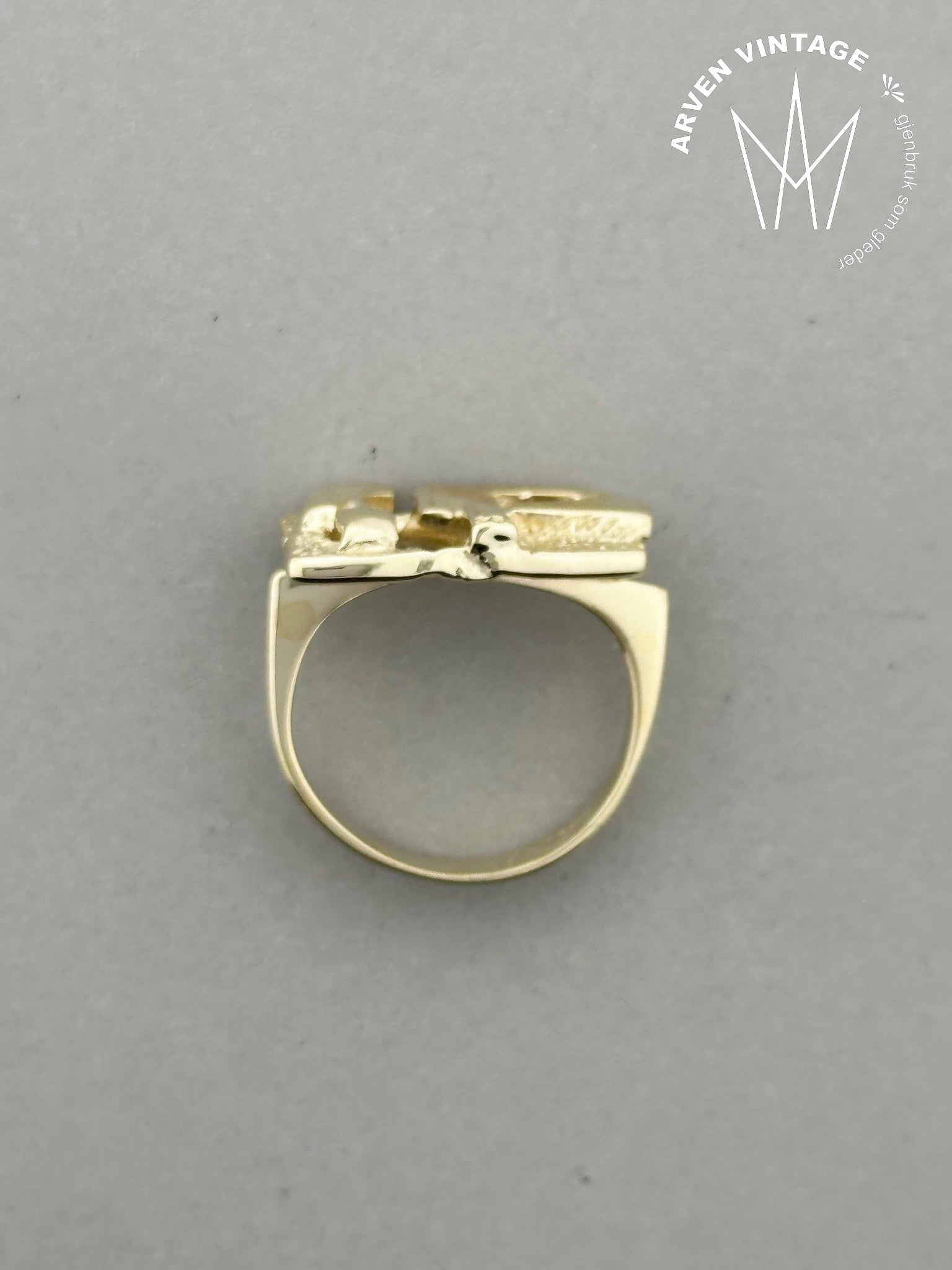 Vintage ring gult gull str 48