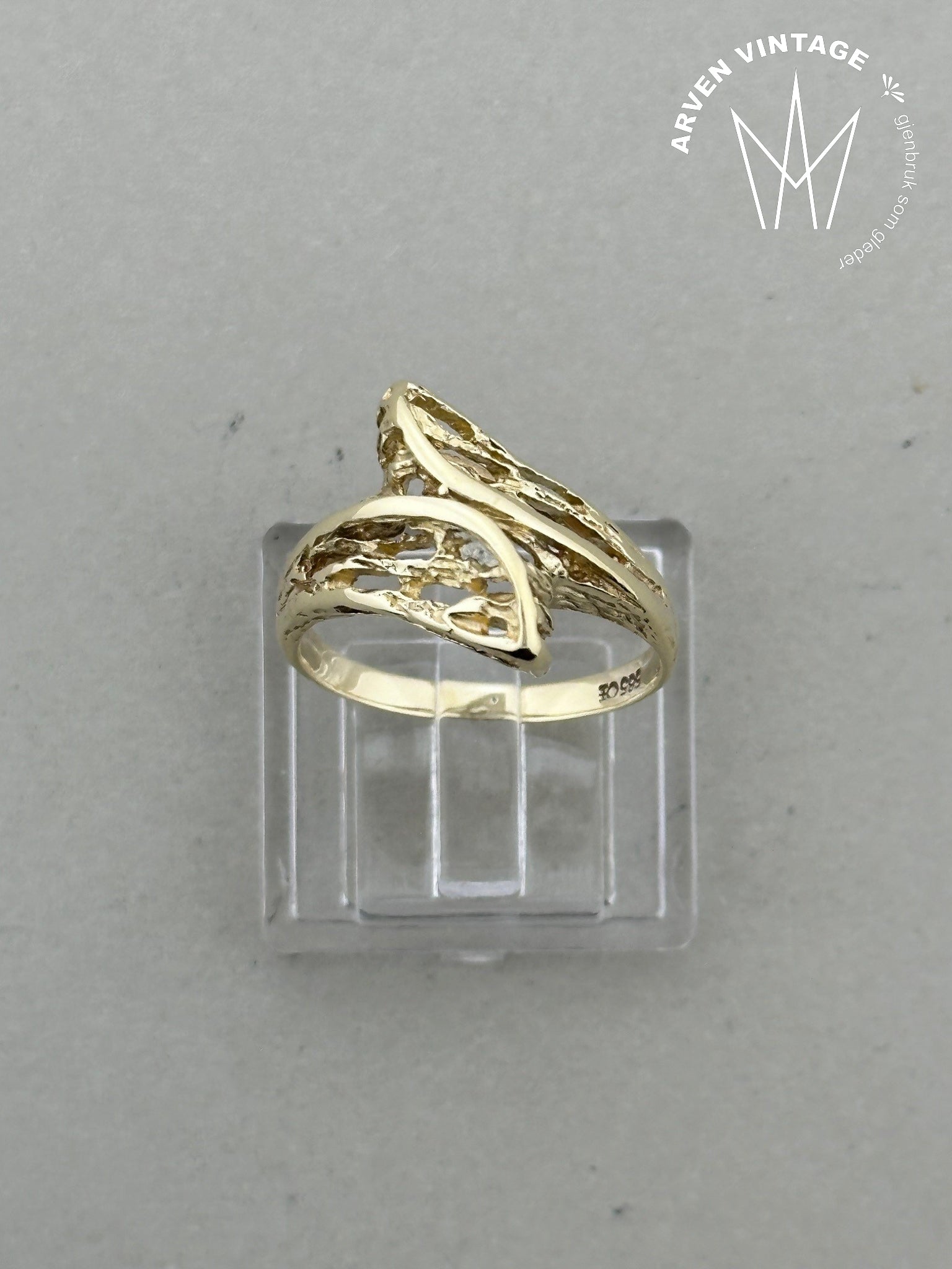 Vintage ring gult gull str 52