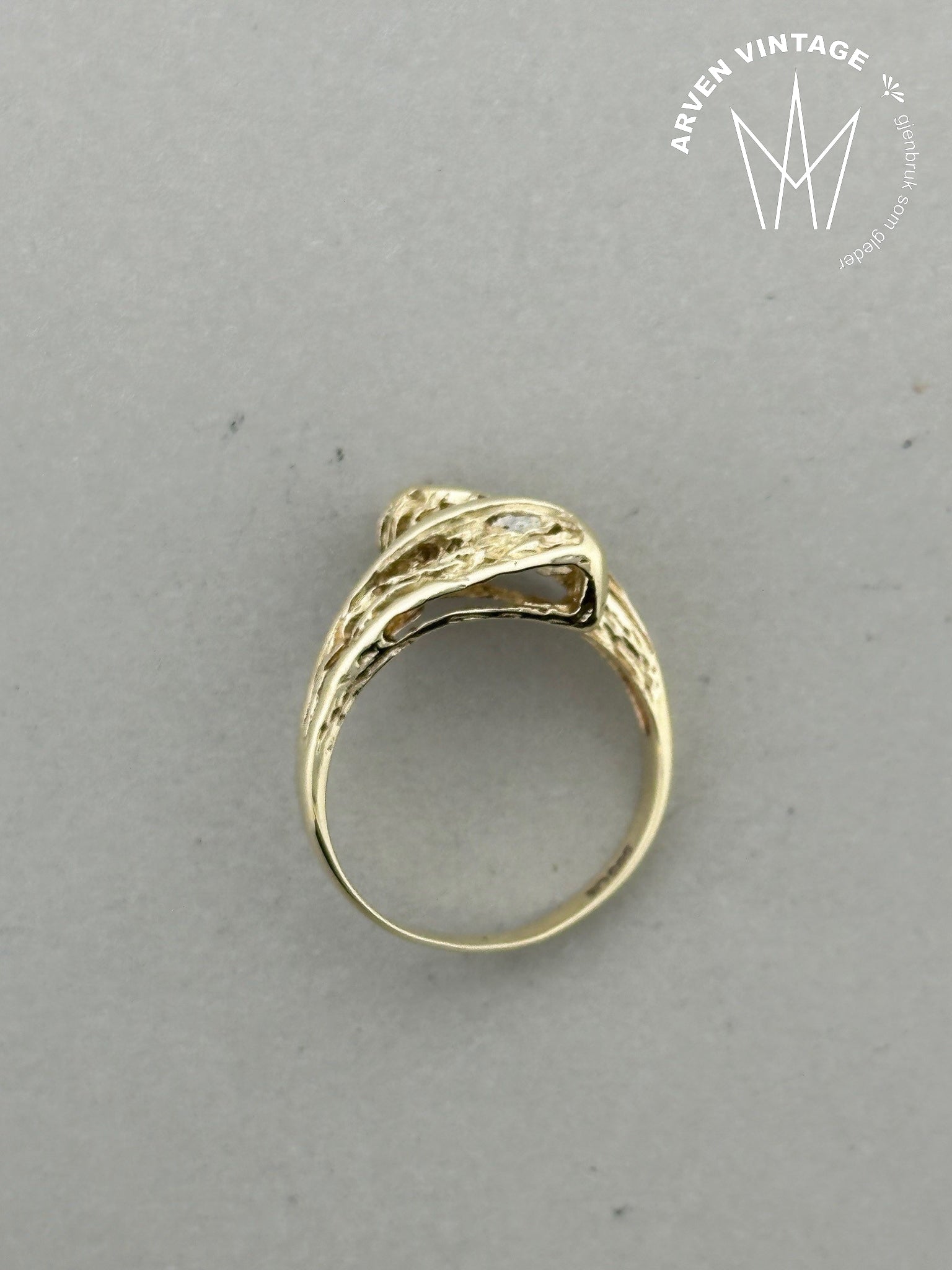 Vintage ring gult gull str 52