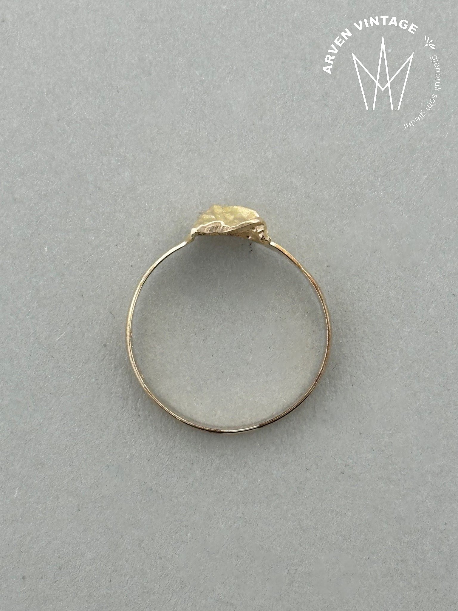 Vintage ring gult gull str 53