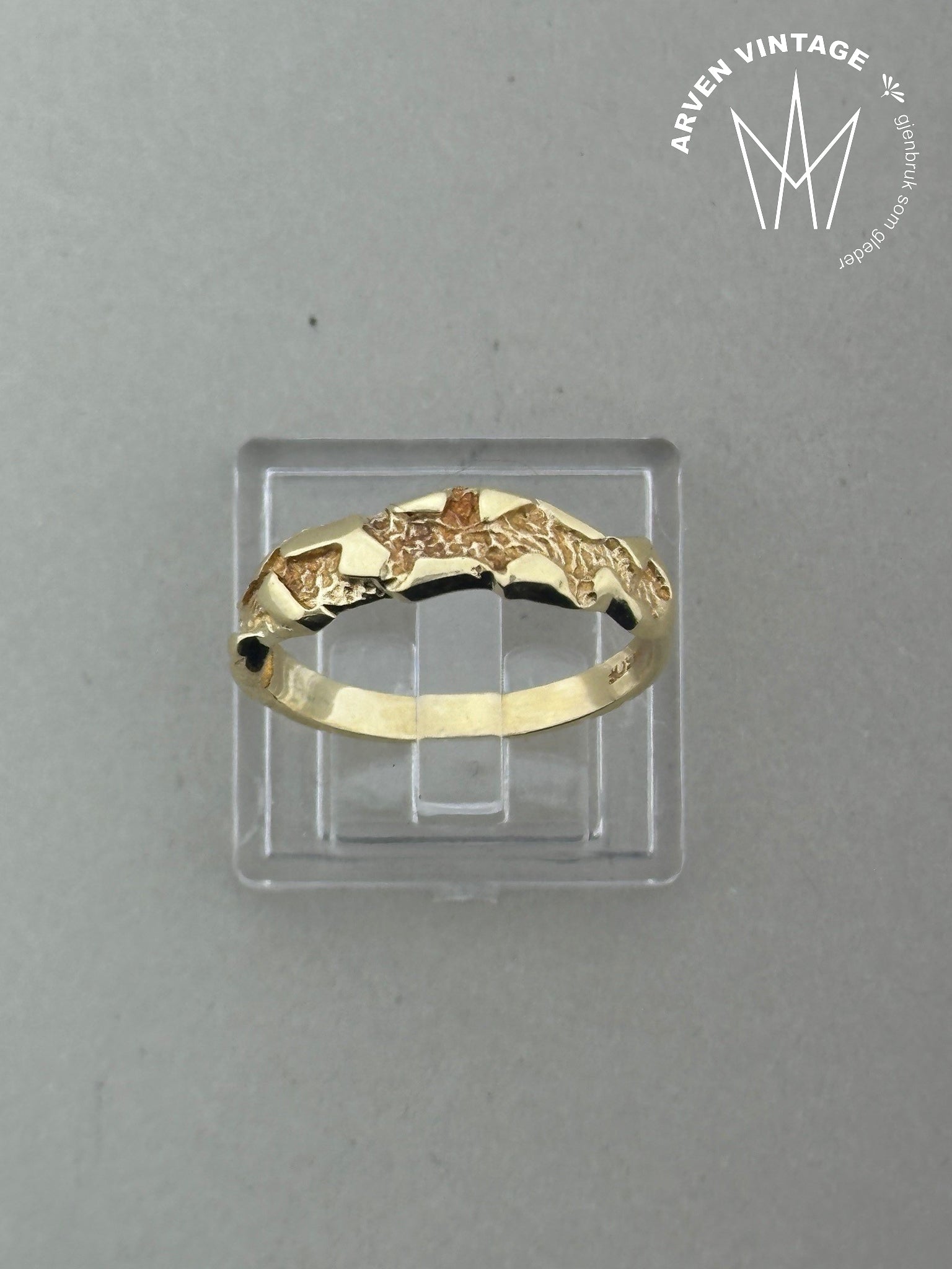 Vintage ring gult gull str 54