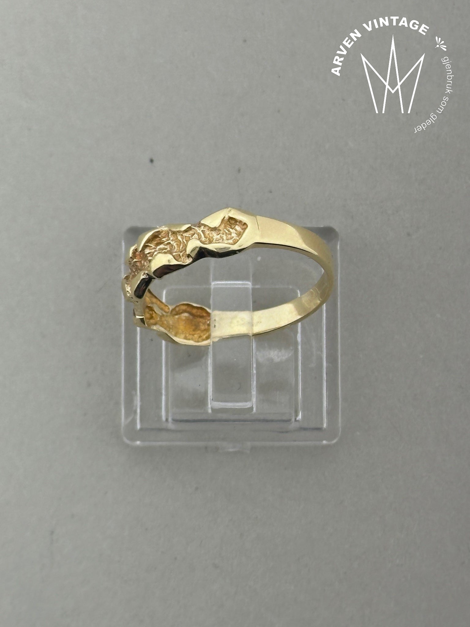 Vintage ring gult gull str 54