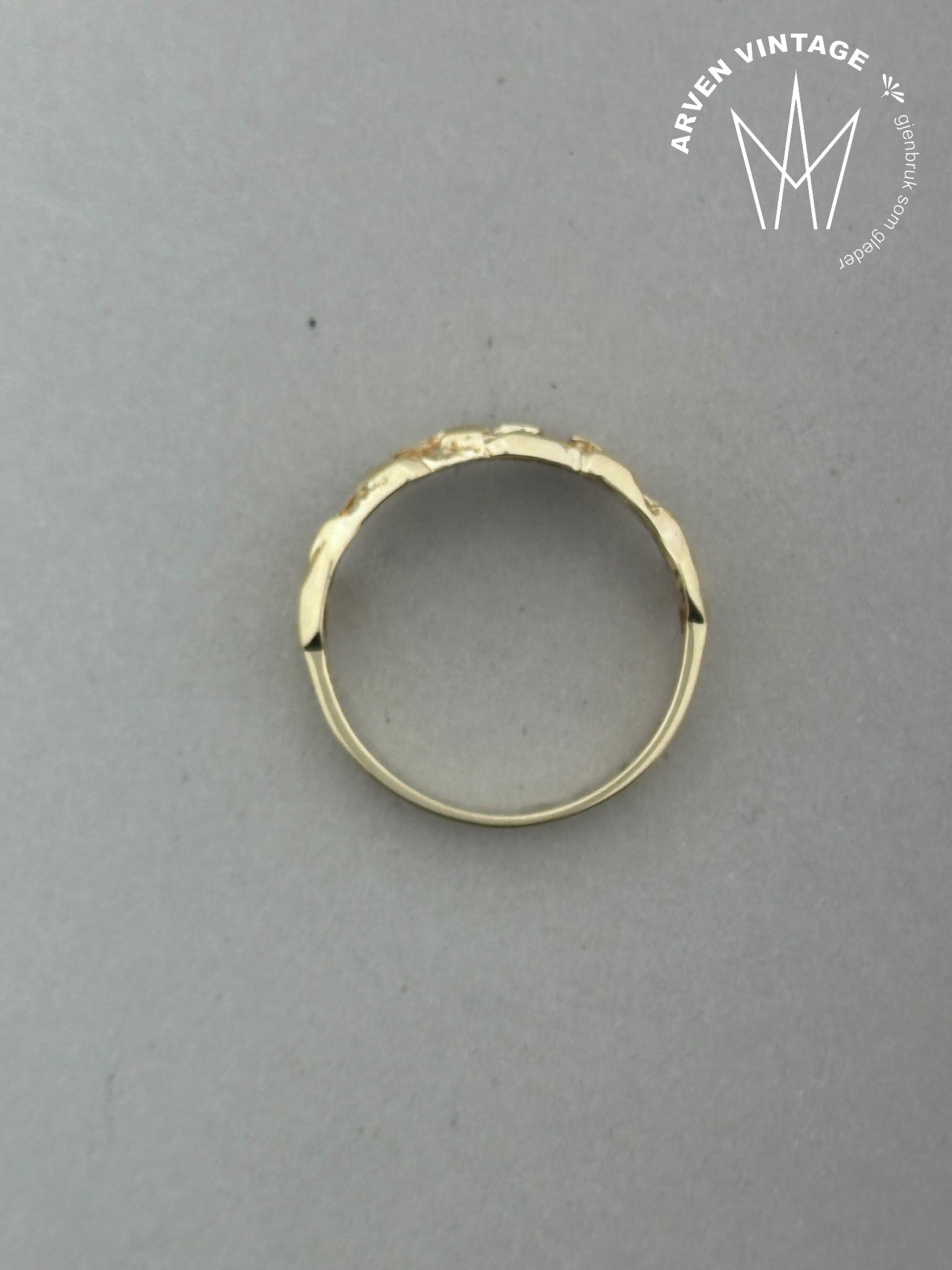 Vintage ring gult gull str 54