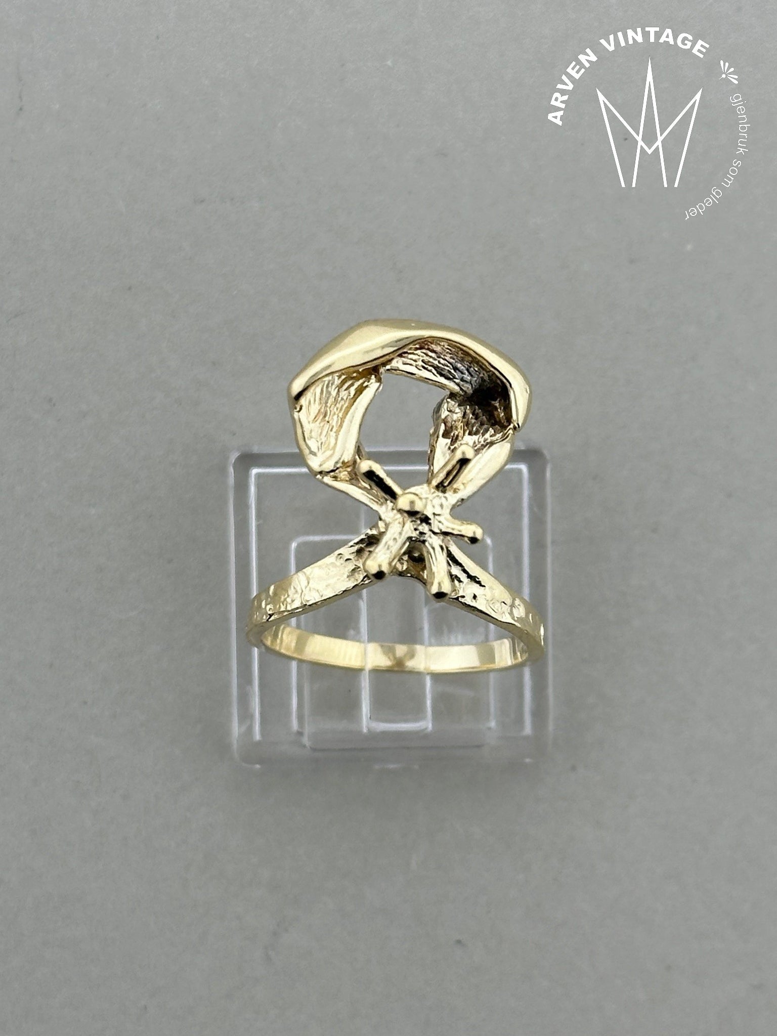 Vintage ring gult gull str 52