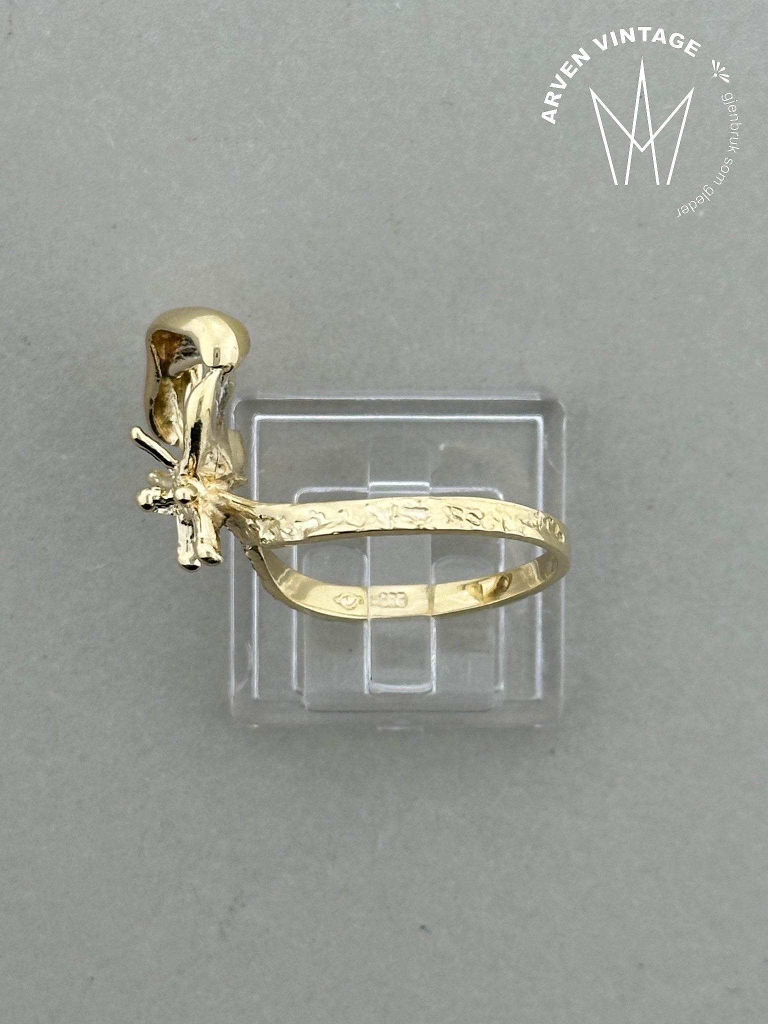 Vintage ring gult gull str 52