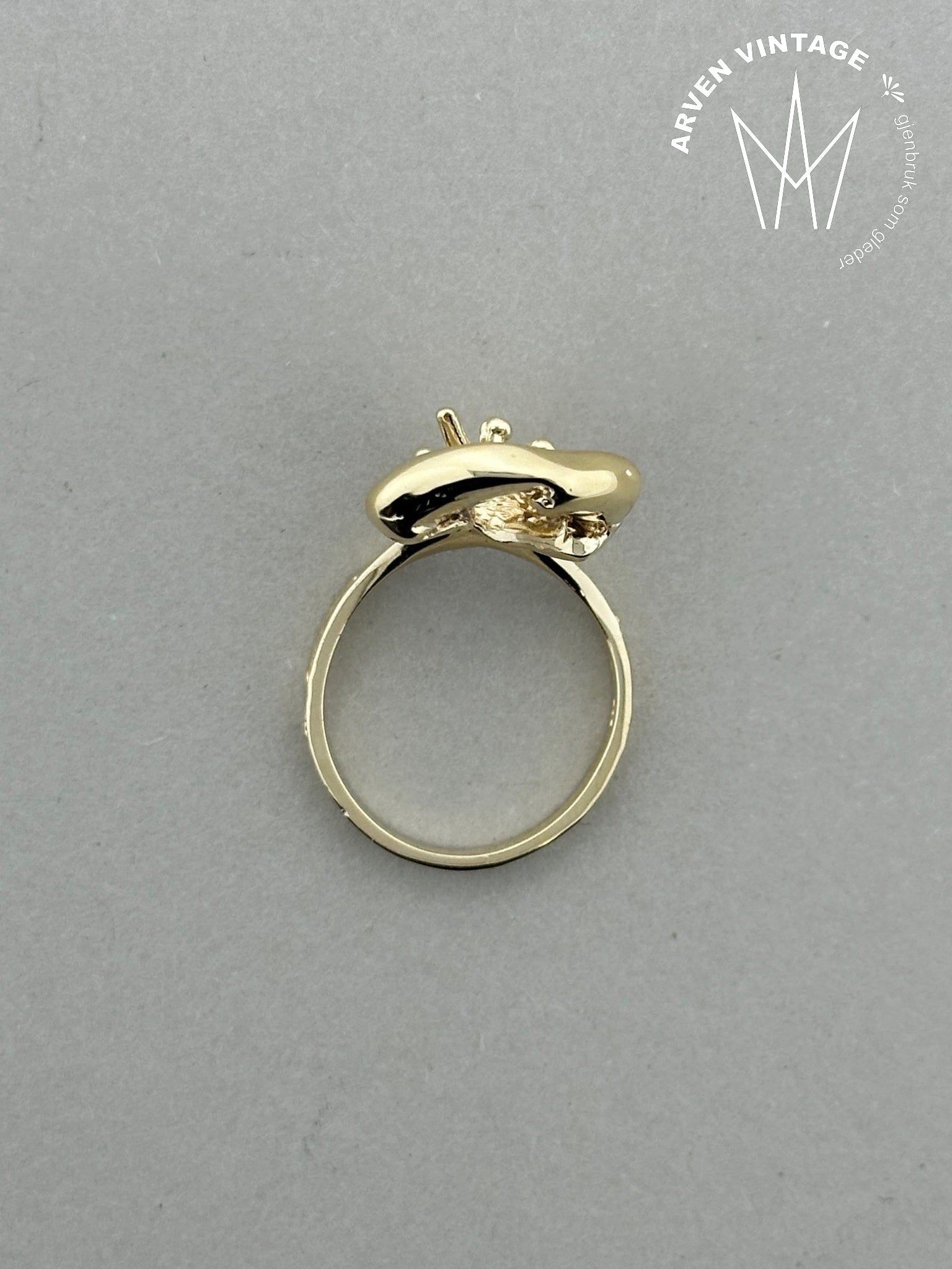 Vintage ring gult gull str 52