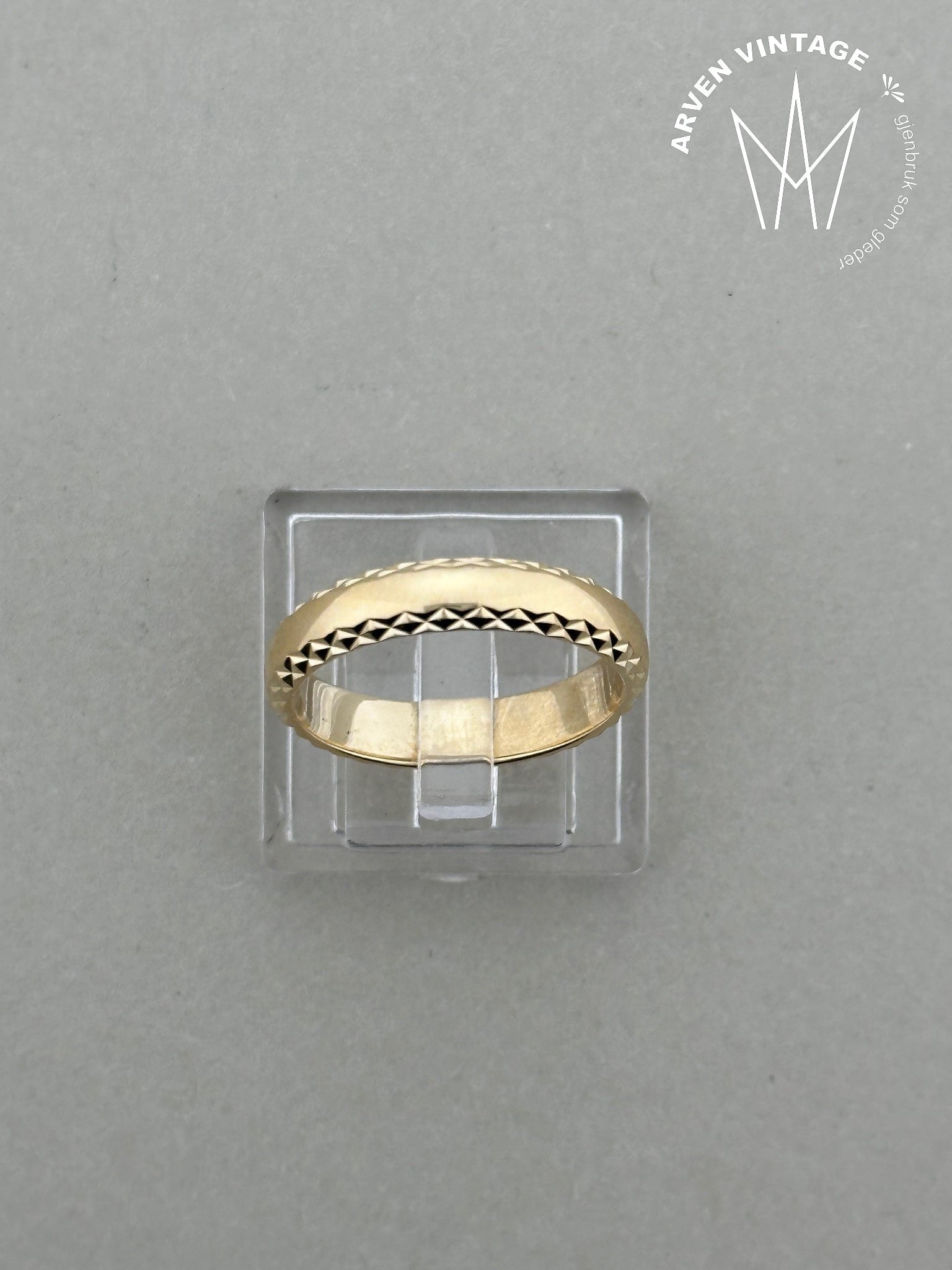 Vintage ring gult gull str 53