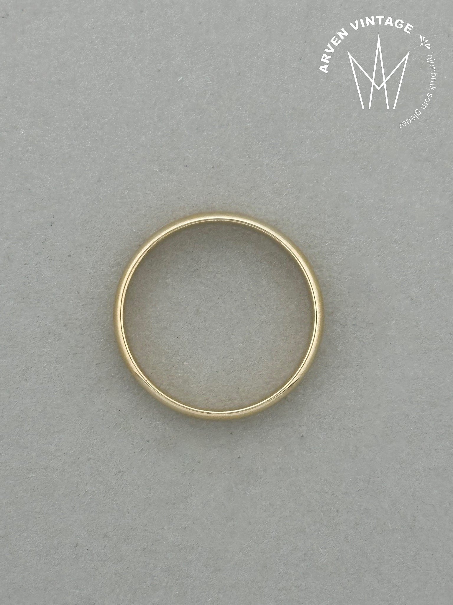 Vintage glatt ring gult gull str 56