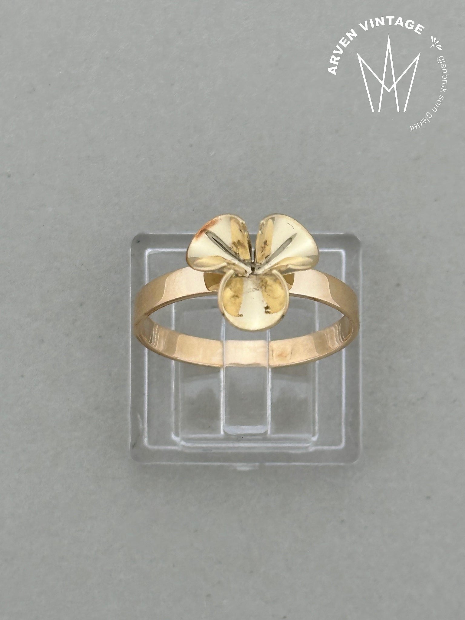 Vintage ring gult gull str 54