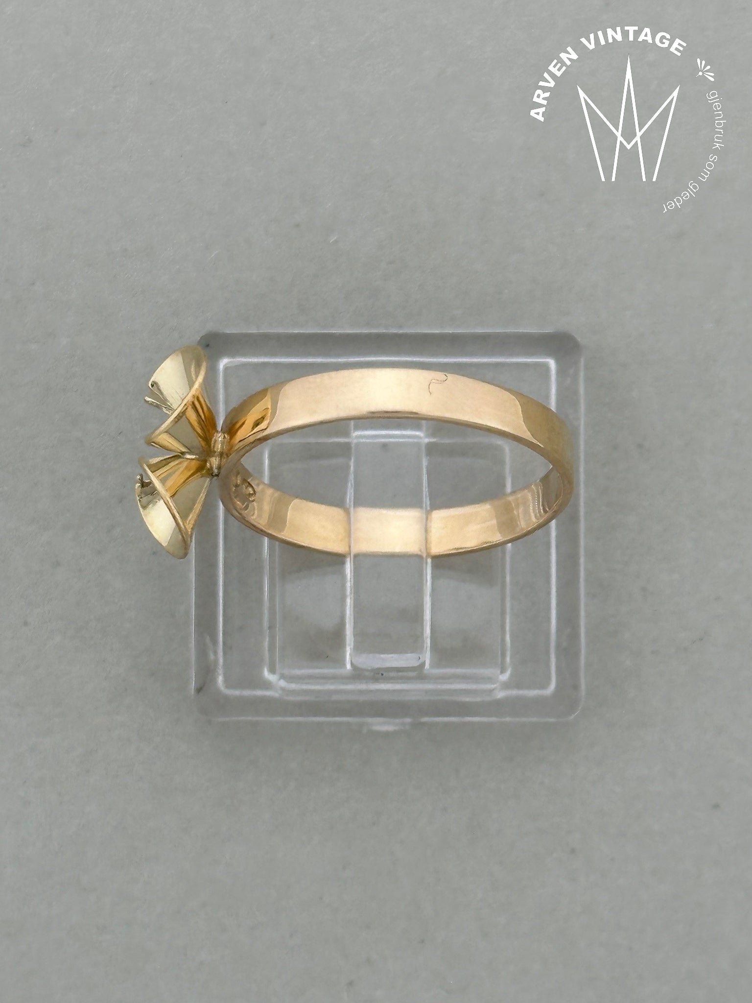 Vintage ring gult gull str 54
