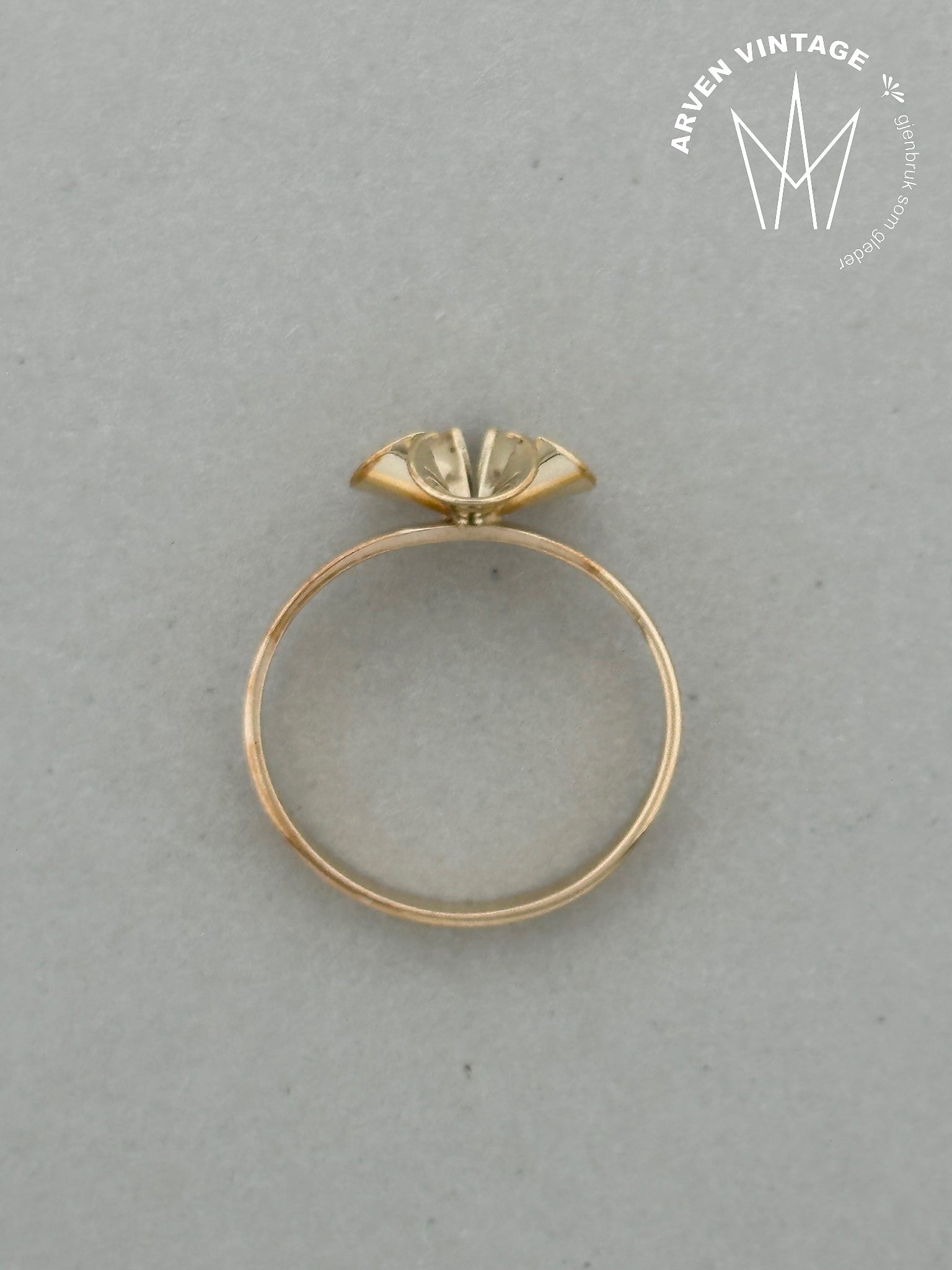 Vintage ring gult gull str 54